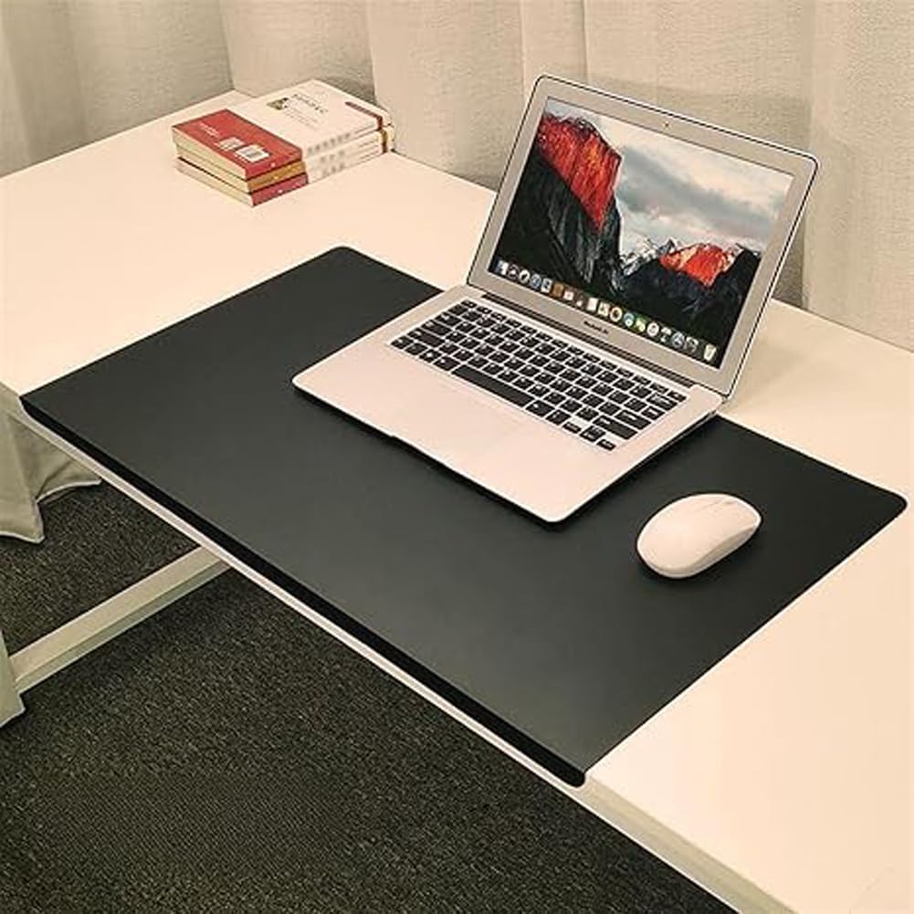 Tappetino da scrivania in pelle ecologica in poliuretano, spessore 2 mm, protezione per piano di lavoro, ufficio, casa, cucina, tappetino per scrittura con protezione dei bordi, tappetino per mouse
