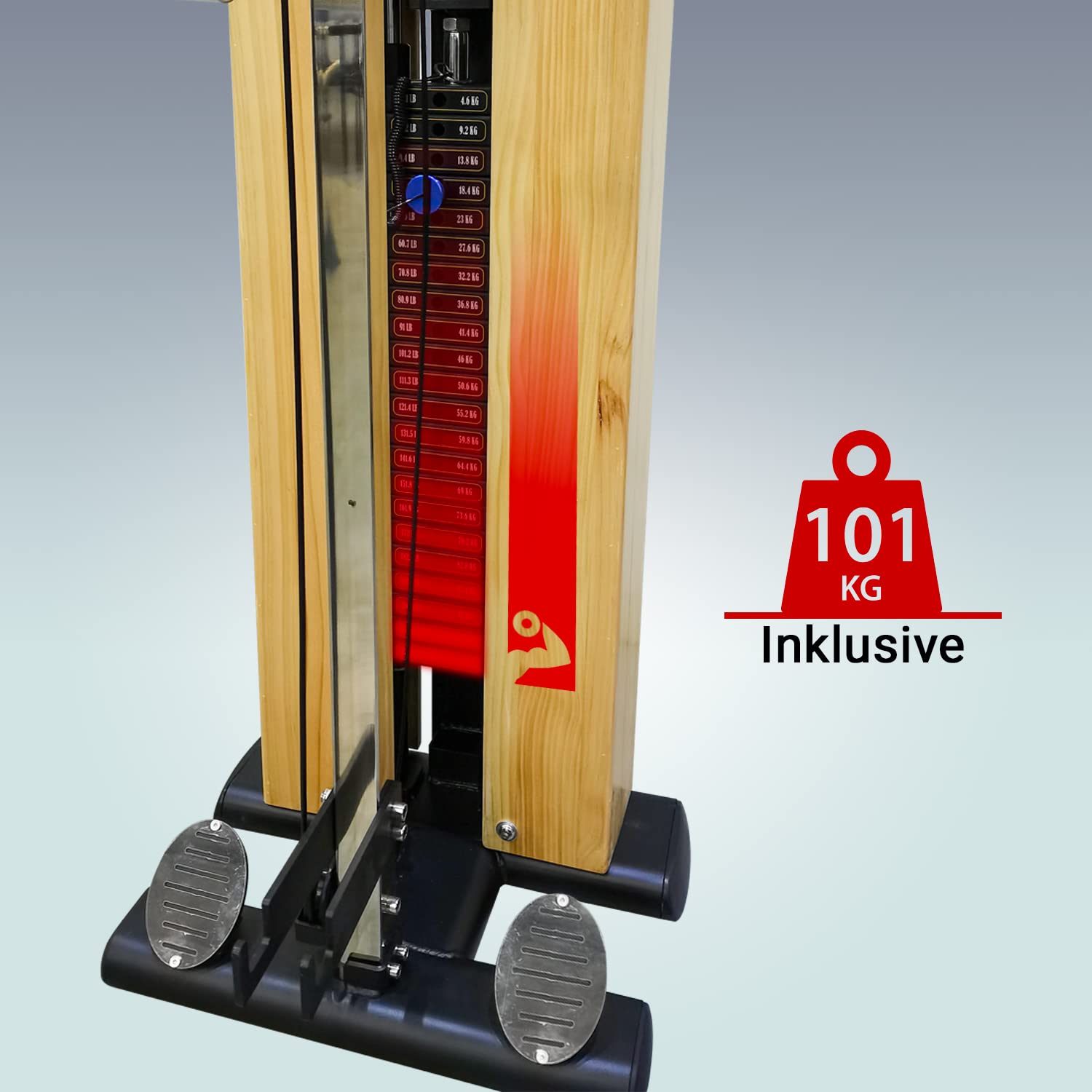 AsVIVA MG7 Kabelzugstation, Kraftstation mit 101 kg Gewichten, Dip-Station, Klimmzugstange & Hantelbank, Home Gym Fitnessstation