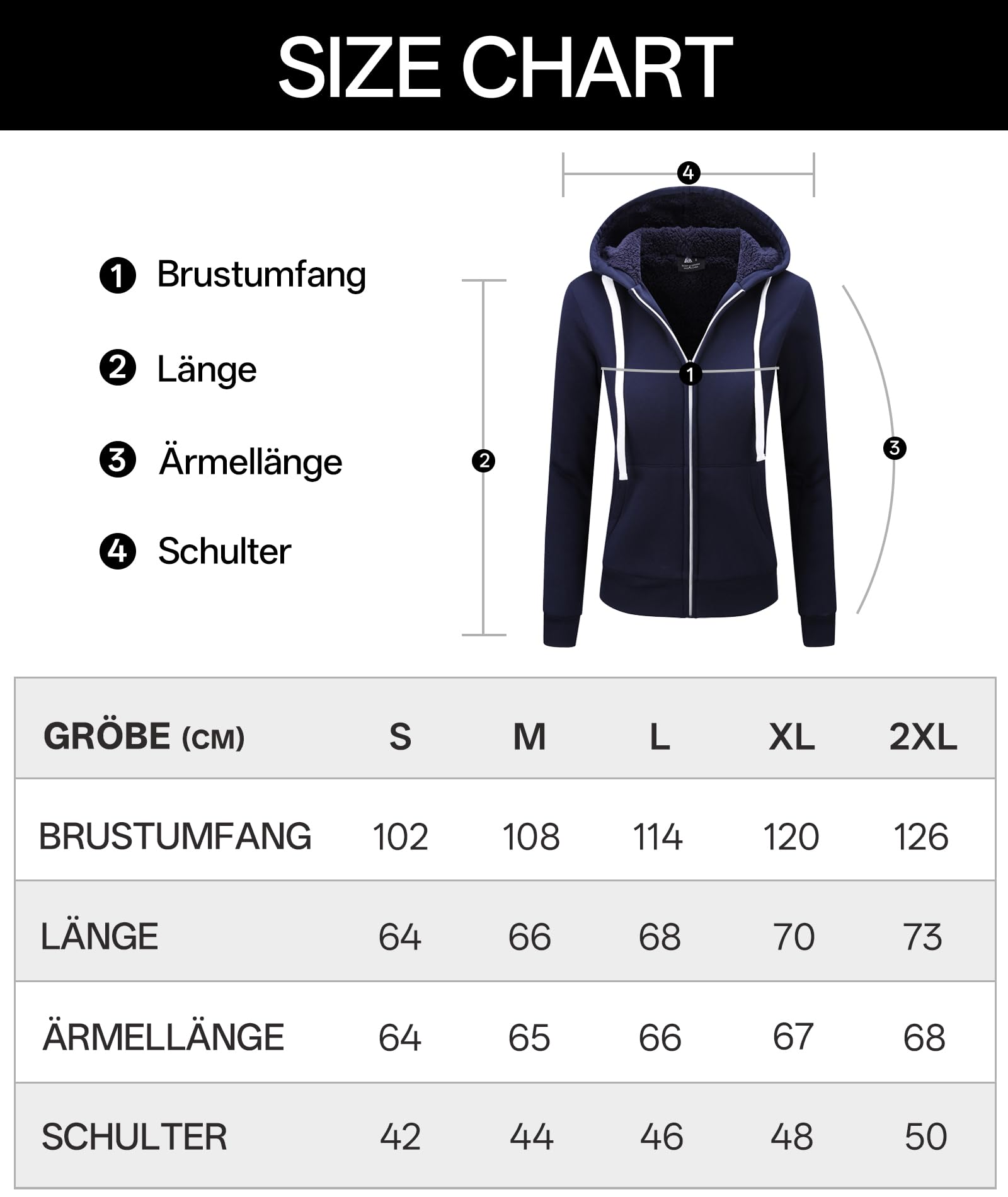 JACKETOWN Hoodie Veste Polaire Sweat à Capuche Femme avec Zip Veste à Capuche épaisse et Chaude Hoodies Sweatshirt Manches Longues Femme sportsweater Fleece Slim Fit Automne/Hiver
