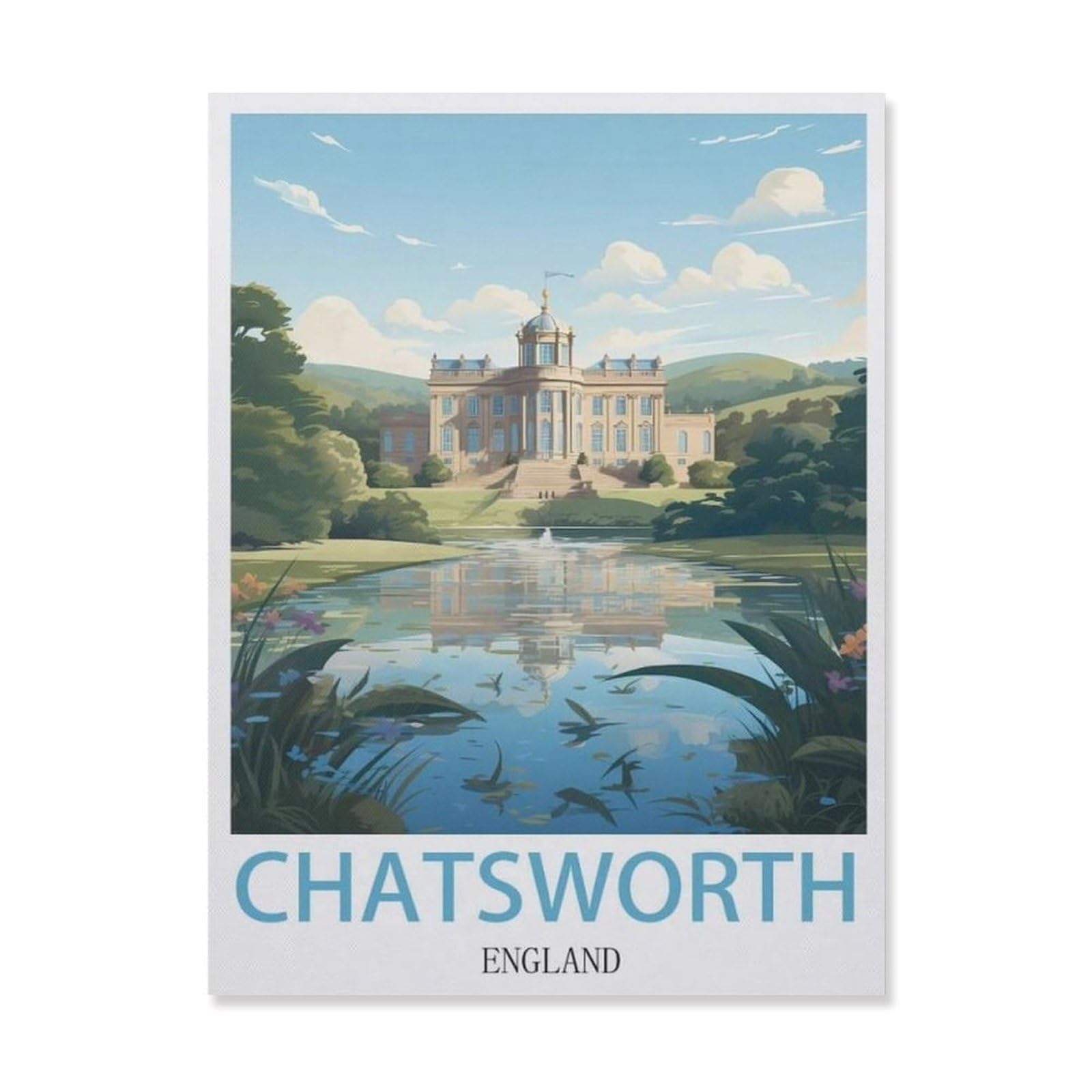 Vintage Art Metal Signs Funny Sign，Chatsworth England(30x40cm）