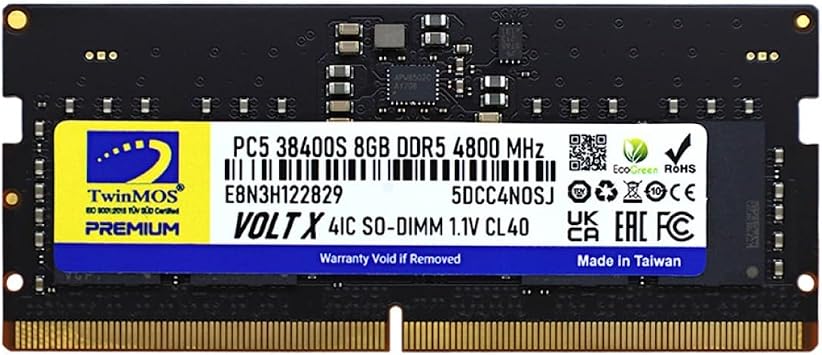 Twinmos Ddr5 8gb 4800MHZ CL40 Notebook Ram TMD58GB4800S40