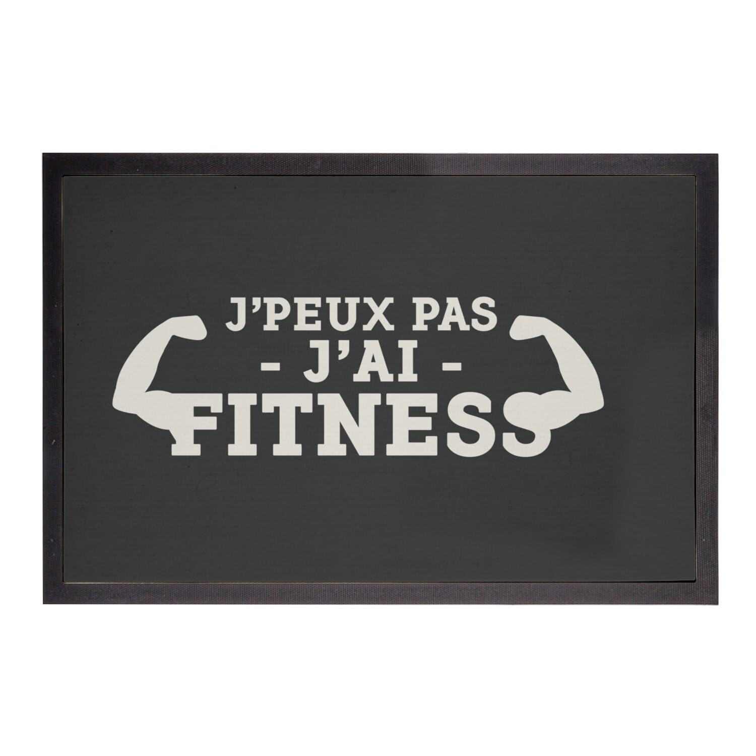 Paillasson muscu noir tapis entrée salle de sport fitness 60x40cm