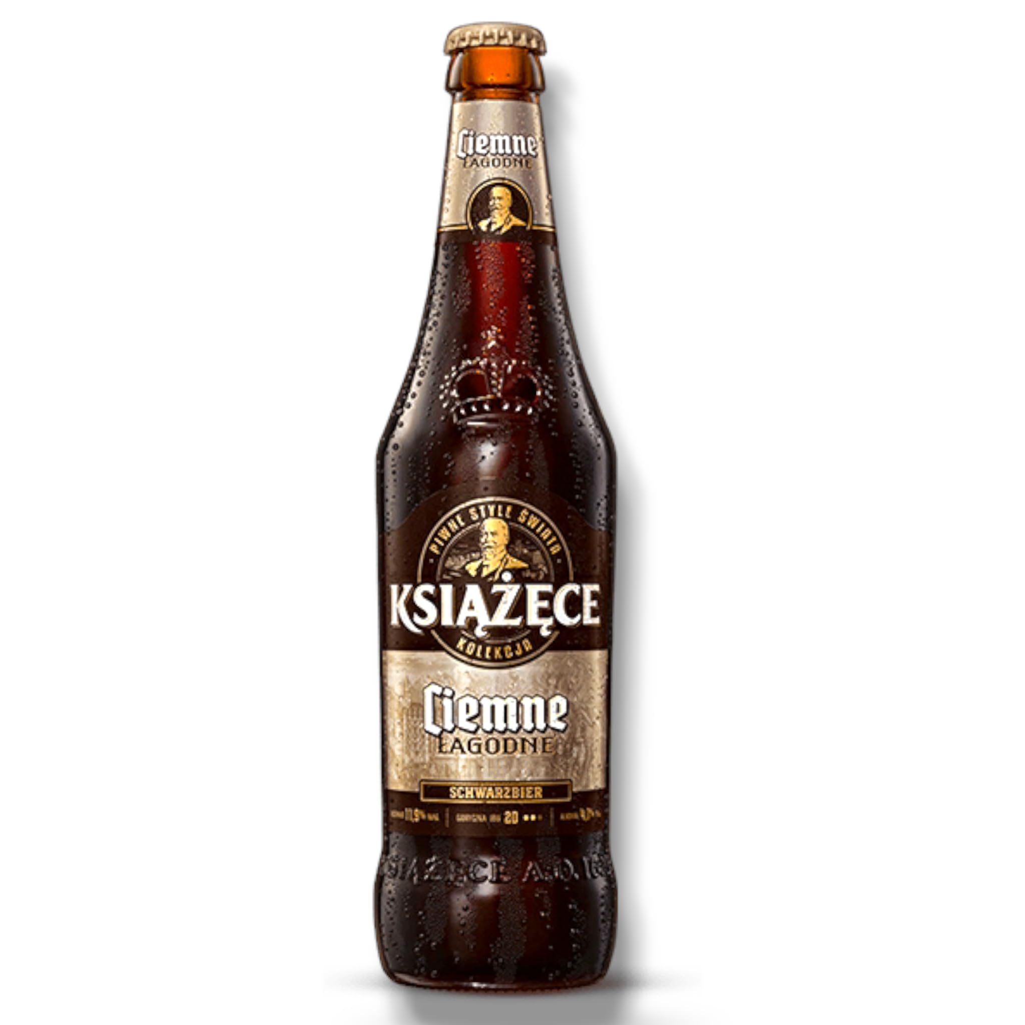 Książęce Ciemne Łagodne 24 x 0,5l - Dark Mild aus Polen mit 4,1% Vol. - Inklusive Haus der Biere Berlin Bierdeckel