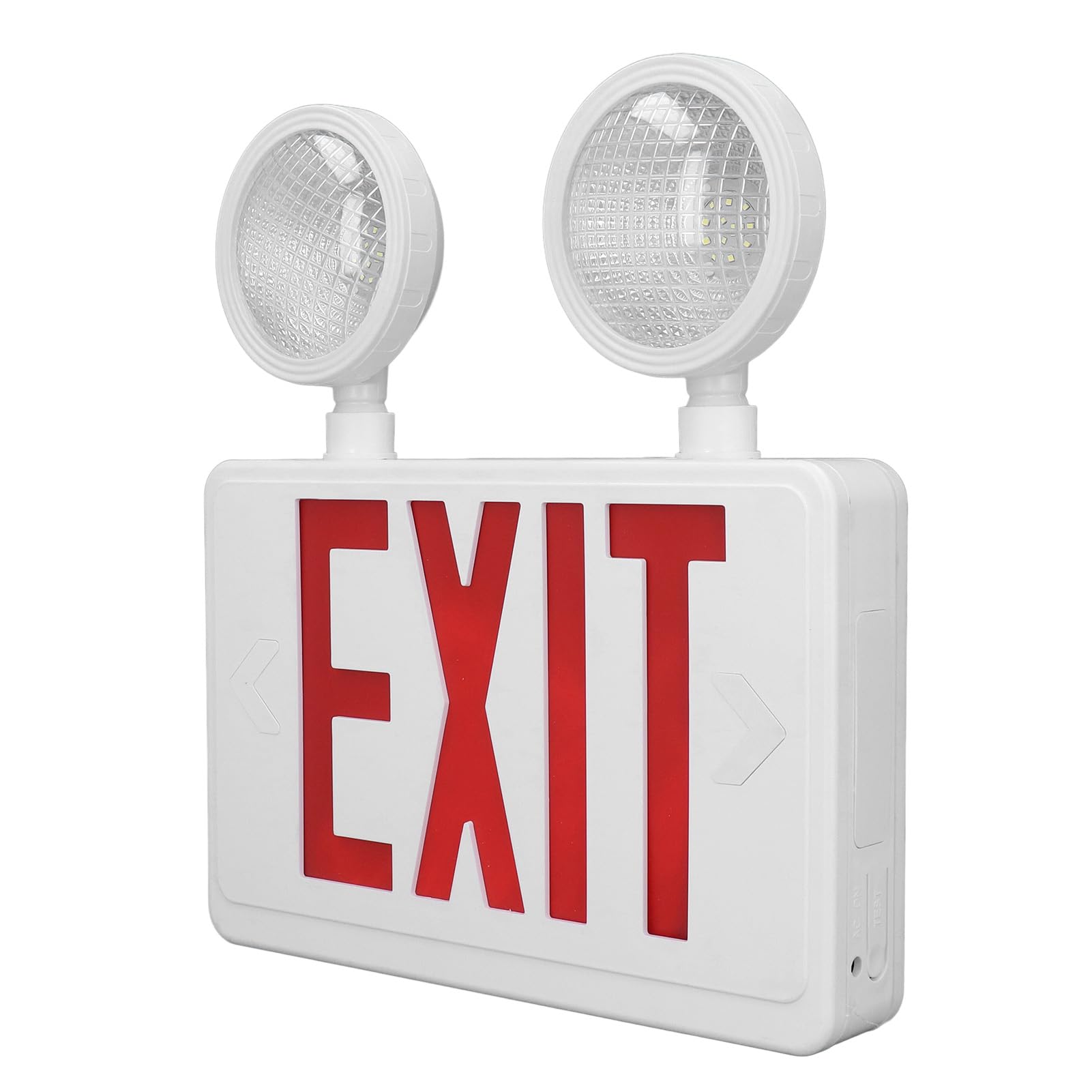 EMUKOEP Luz de Salida de Emergencia LED, Señal de Salida Roja de Luz de Emergencia de Doble Cabezal a Prueba de Agua IP65 para Edificios de Oficinas, Escuelas, Iglesias