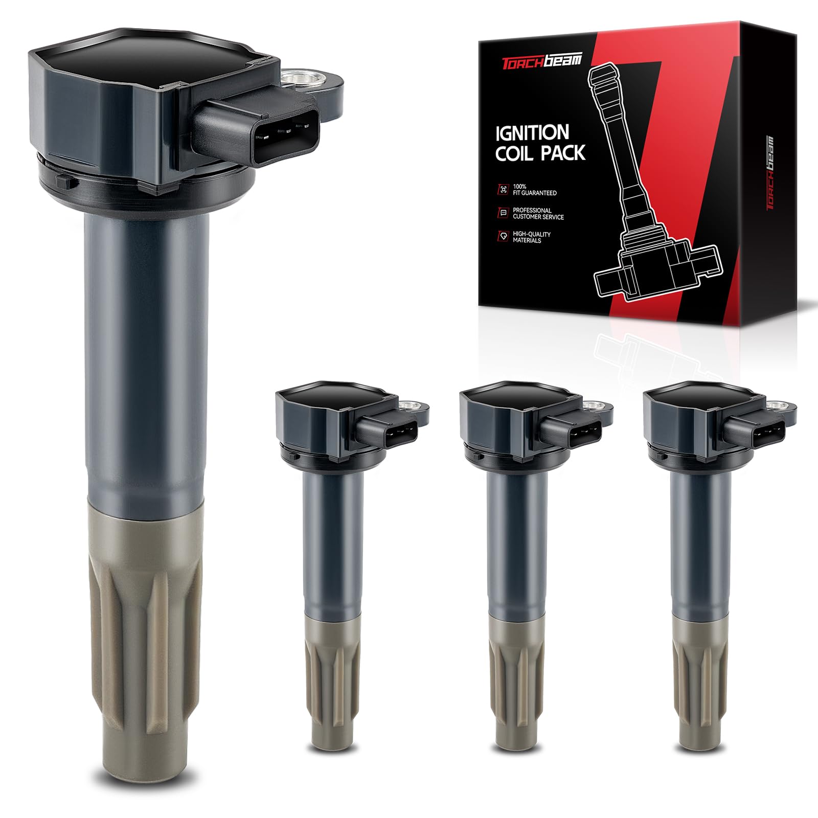 Torchbeam 4 Packs Ignition Coil UF668 Fit for 2010 2011 2012 Subaru Legacy Outback 2.5L H4 Replacement for UF668 22433AA620 22433AA621 22433AA62A