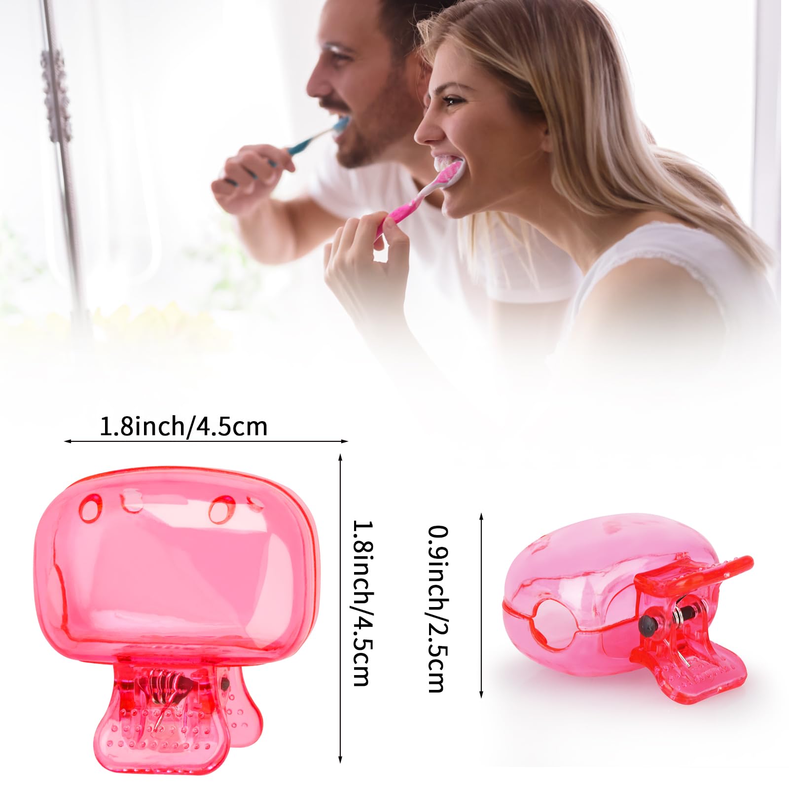 Paquete de 5 fundas de cabeza de cepillo de dientes de viaje, protector de cepillo de dientes, funda protectora de plástico para viajes domésticos, camping, baño, escuela, negocios