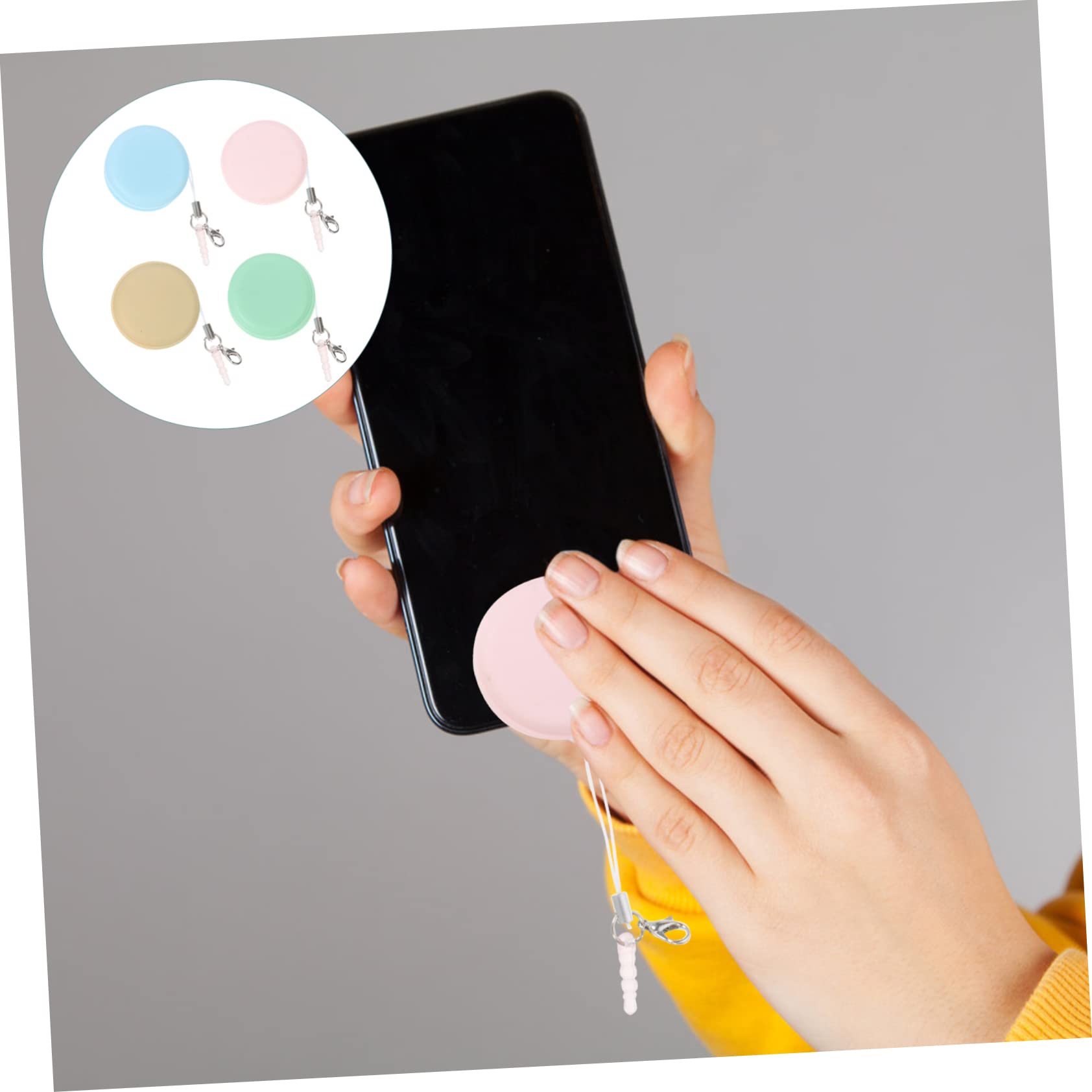 Mikikit 40pezzi Salviettine Pulenti Per Schermi Smartphone Macaron Con Laccetto Pulisci Facile Lint Per