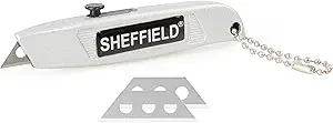 Sheffield Mini Utility Knife with Retractable Blade and Comfort Grip