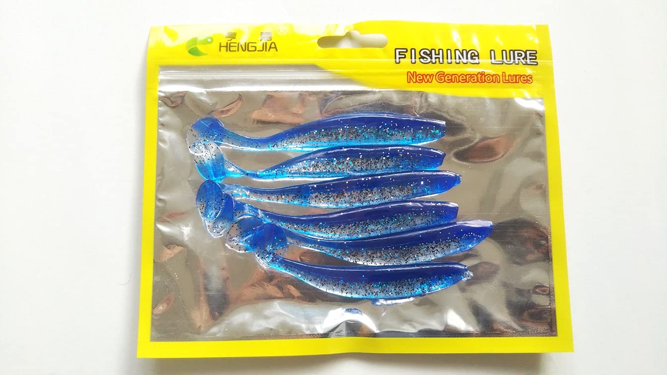 Amazon.co.jp: やわらか素材 シャッドテール ワーム [ブルー] 青 9cm