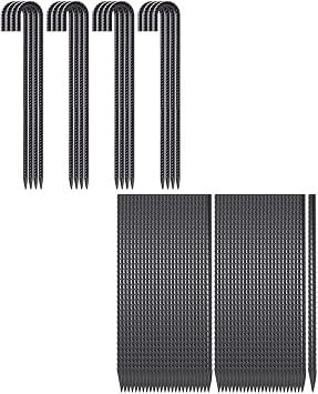 VVOKGO 24 Inches Rebar Stakes Heavy Duty J Hook 16pcs and Straight Rebar Stakes 50pcs