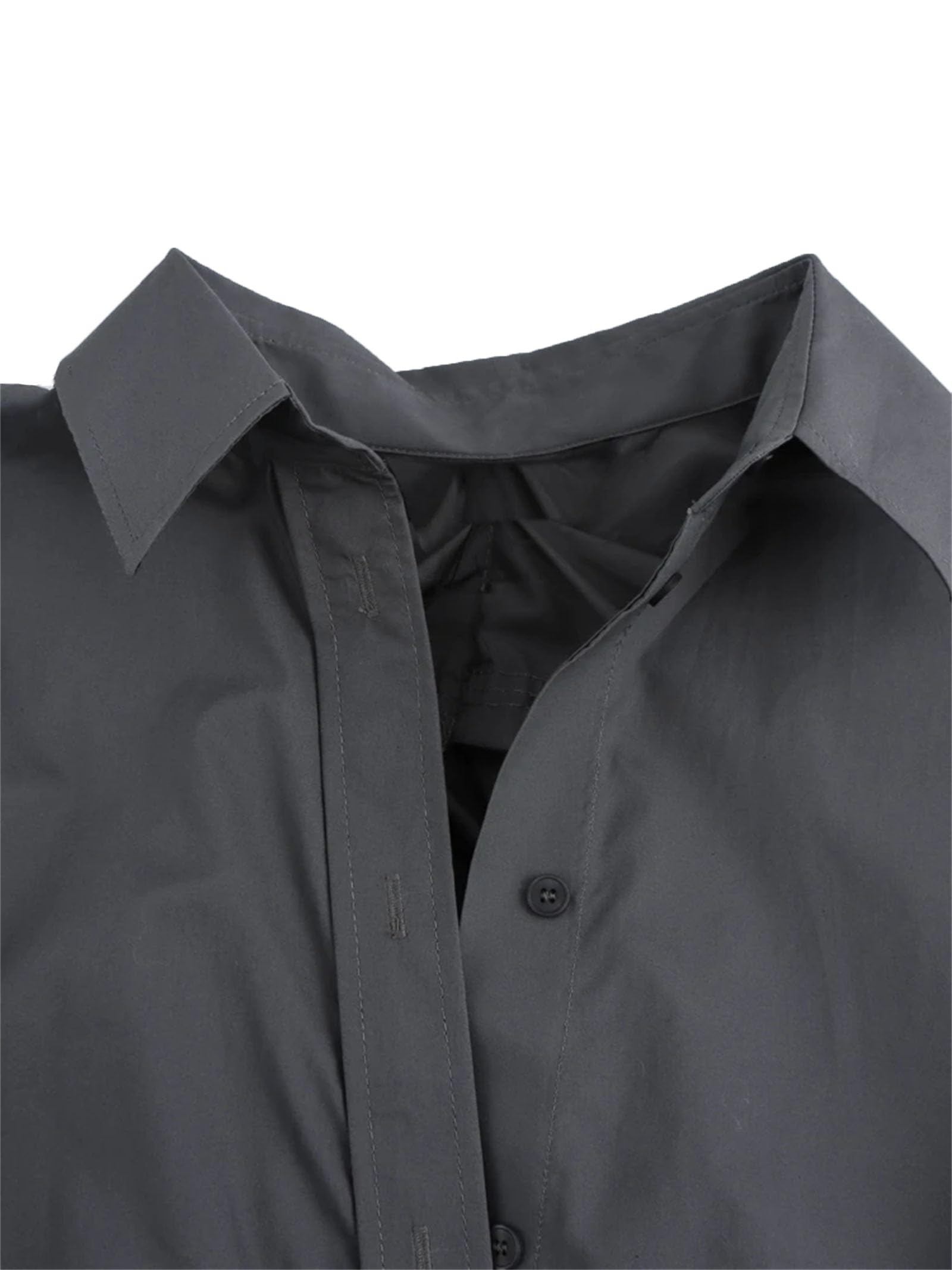 Camicette da donna con bottoni, casual, con volant, per ufficio, lavoro, camicette top per feste serali
