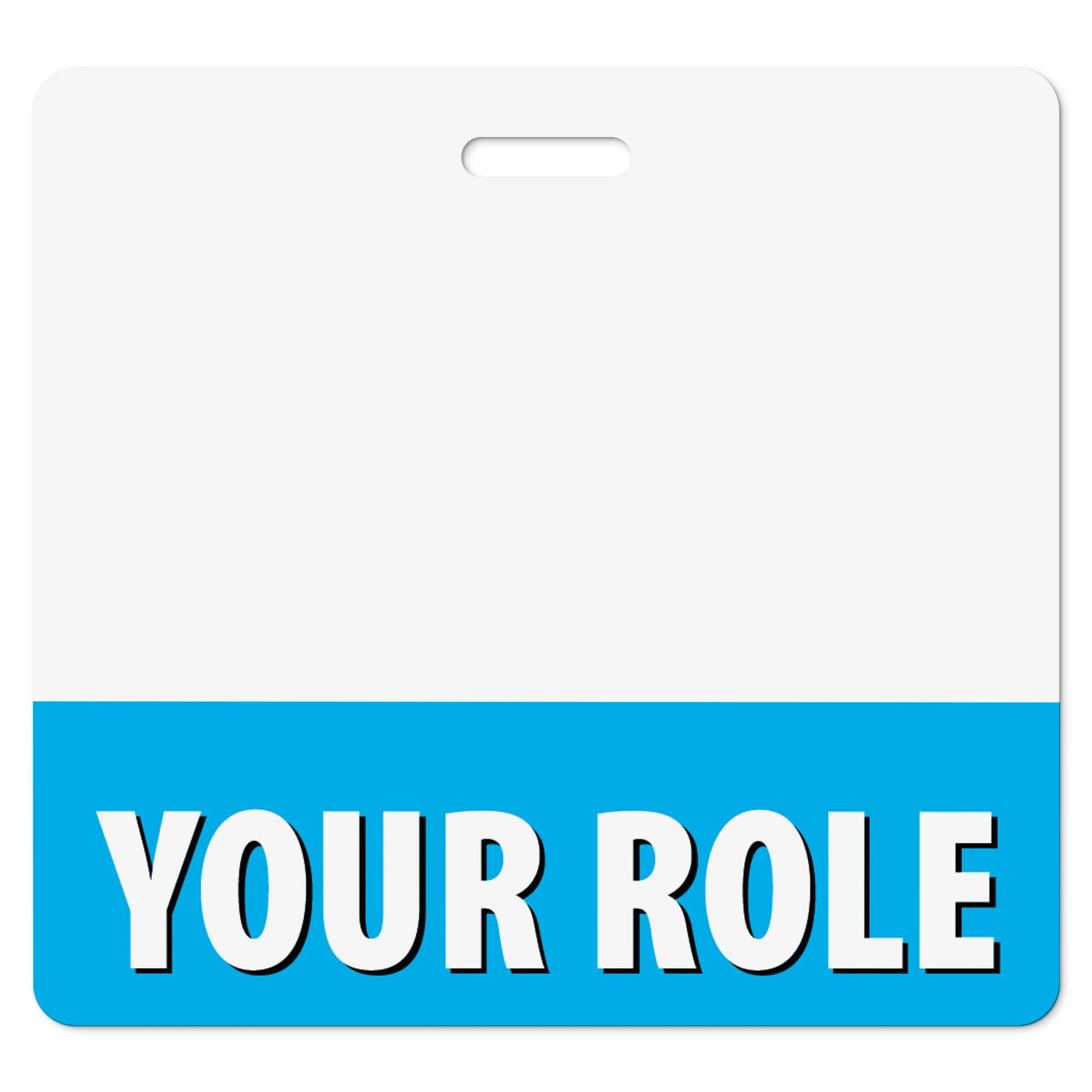 Customizable Bright Blue Horizontal Badge Buddy ID Backer Card (20 Pcs) - Double Sided Print - Durable and Water Resistant Ideal for Nurses, Doctors,