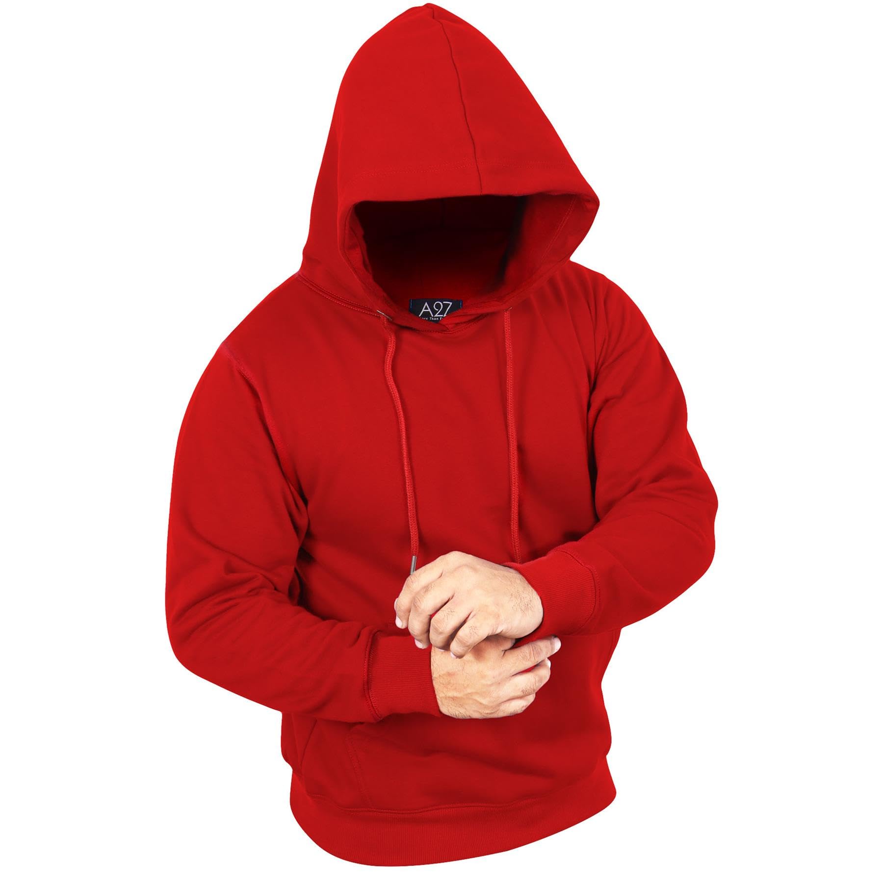 A2Z Mens Fleece Hoodie Pullover Hooded Jumper Sweatshirt - Plain Sweatshirt Royal 2XL
