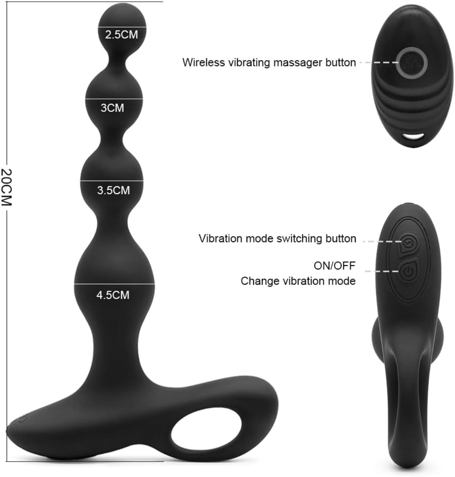 Giocattoli in silicone, massaggiatori elettrici senza fili, plug anali