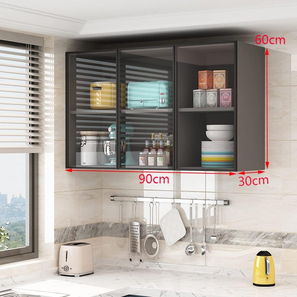 Wall Cabinet with Doors, Kitchen Wall Cabinets Storage with Shelves, Wall Mounted Kitchen Cabinets Hanging Organizer for Bathroom, Garage, Laundry Room,Onecolor-90 * 30 * 60