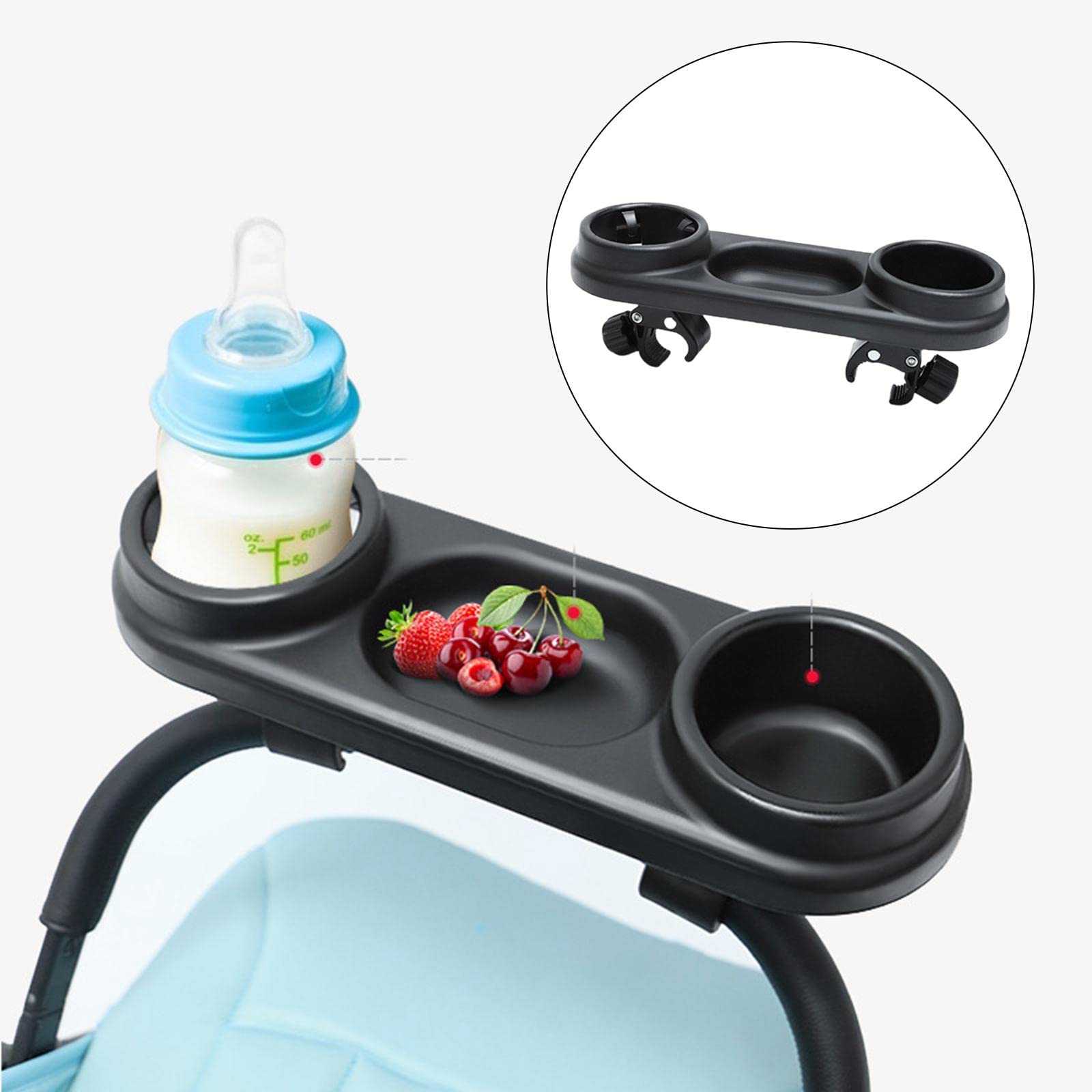 Snack-Tablett für Kinderwagen mit Getränkehalter, langlebiges Zubehör, 3er-Set