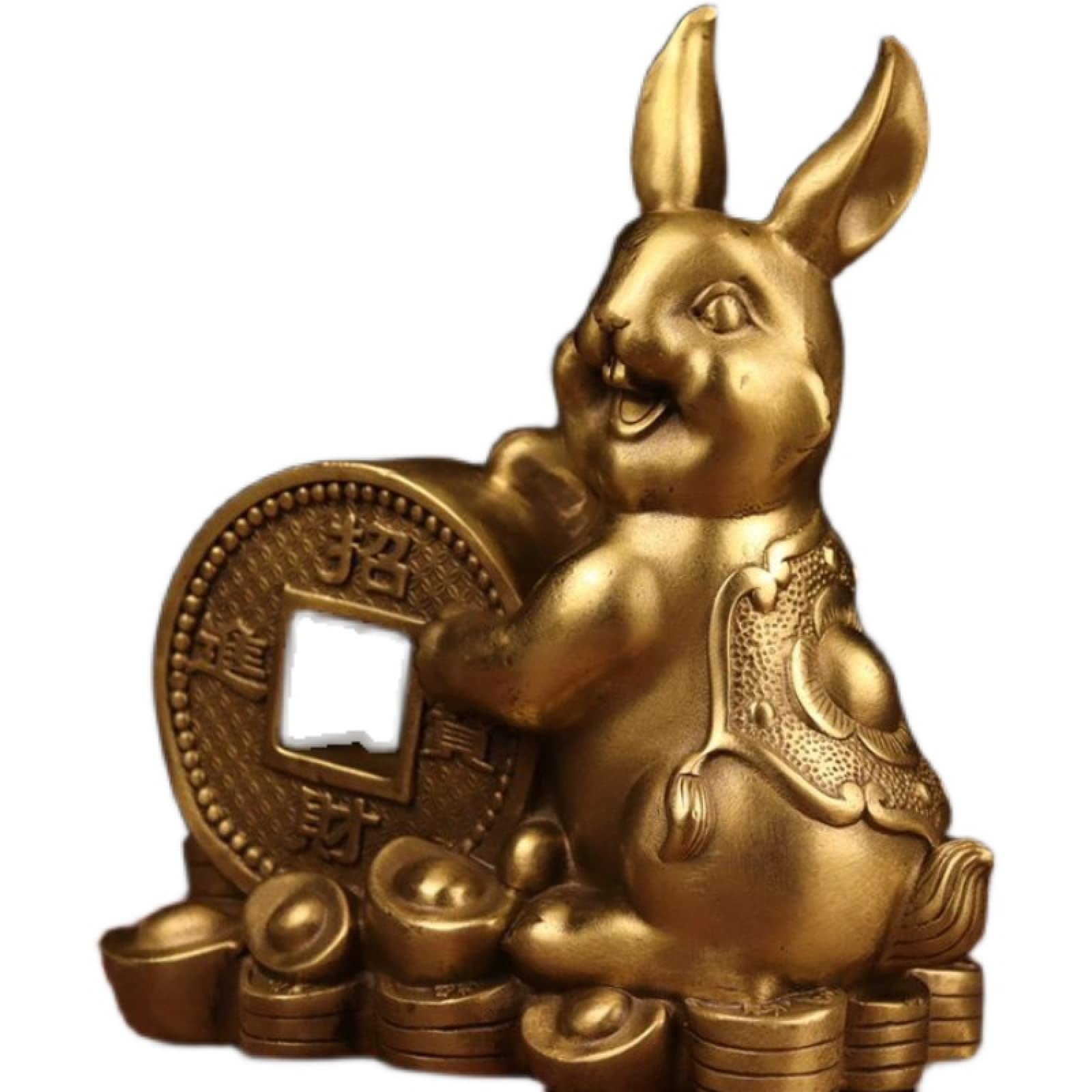 BHGFYXBS Statues And Sculptures Sculptures Statues Ornament Figurines Pure Rabbit Ornament Animal Sculpture Zodiac Rabbit Ruyi Rabbit Home Desktop Decoration
