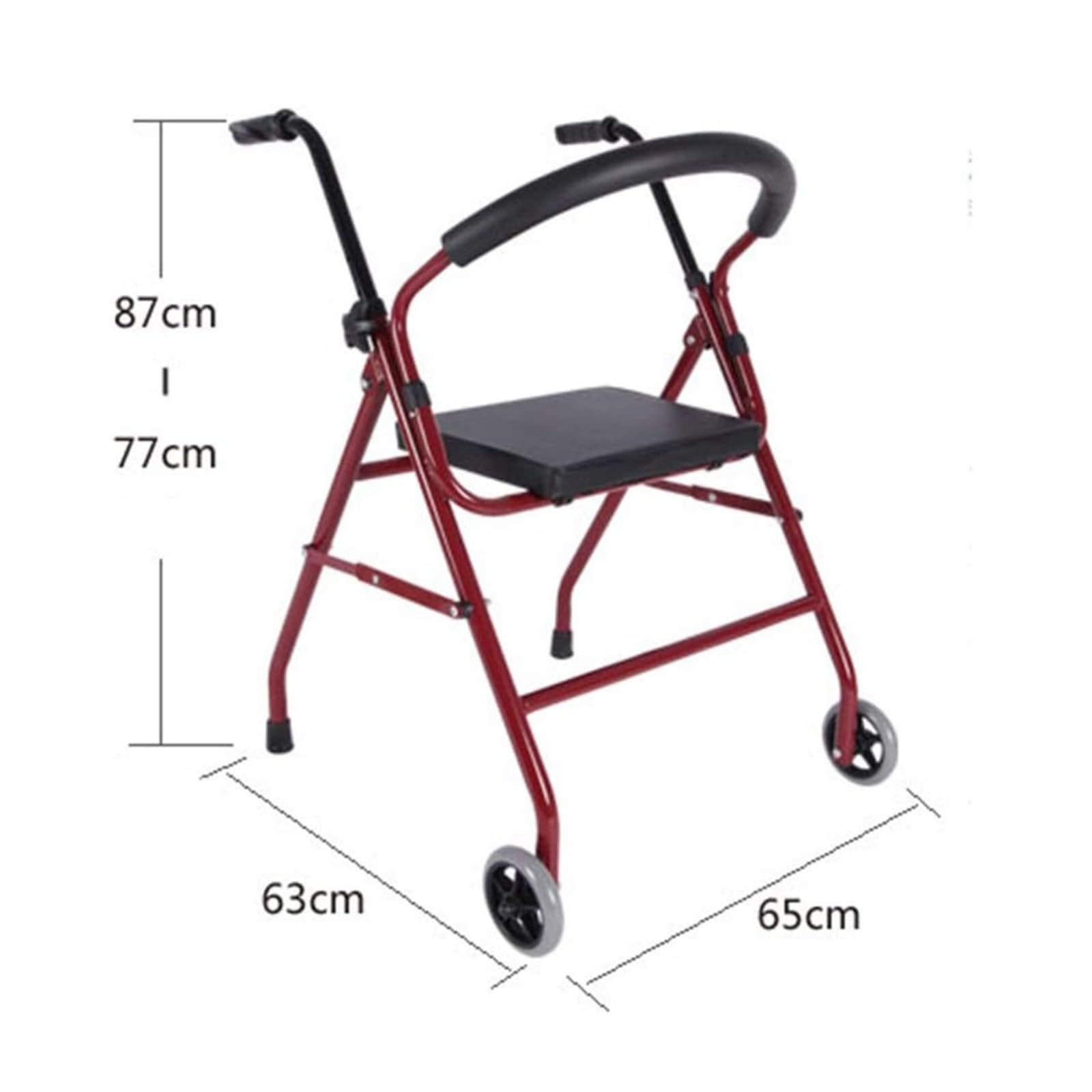 Andador para Ancianos De 4 Ruedas Plegable,Andador Ortopedia Altura Regulable Andadores Adultos,Caminadores para Mayores Andador con Asiento,Andador Plegable Ligero