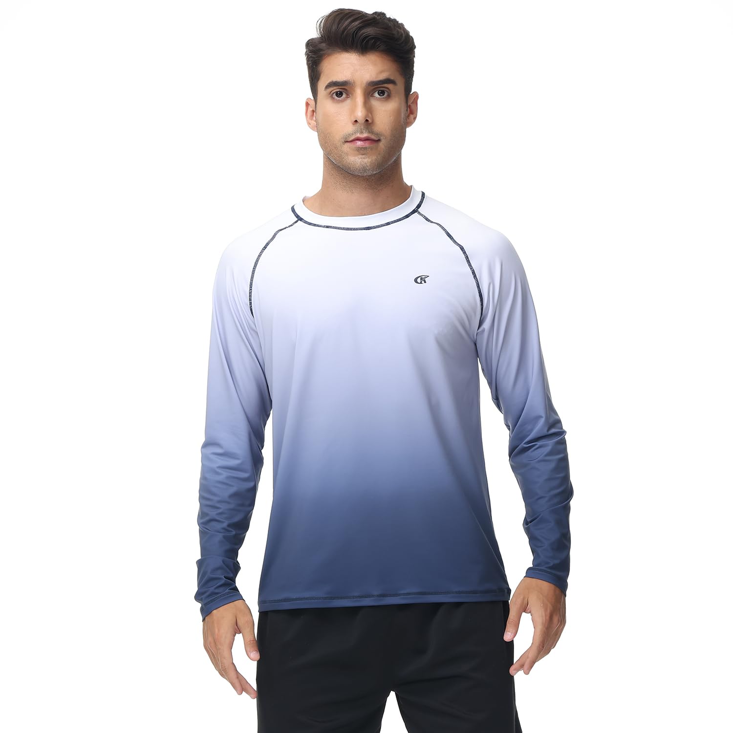 Huayuzh Rashguard T-shirt de natation à manches longues pour homme Séchage rapide Respirant Surf Pêche Randonnée