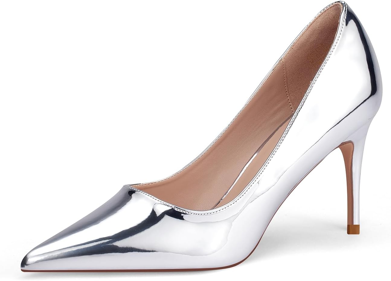 GENSHUO High Heels Pumps for Women Closed Toe 3 Inch Stillettos Heels Dress Shoes