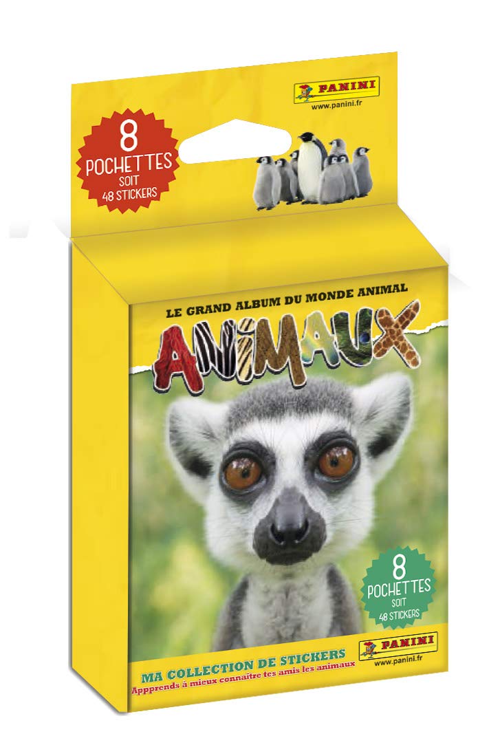 Panini France SA-ANIMAUX Blíster 8 Bolsillos, 003980KBF8