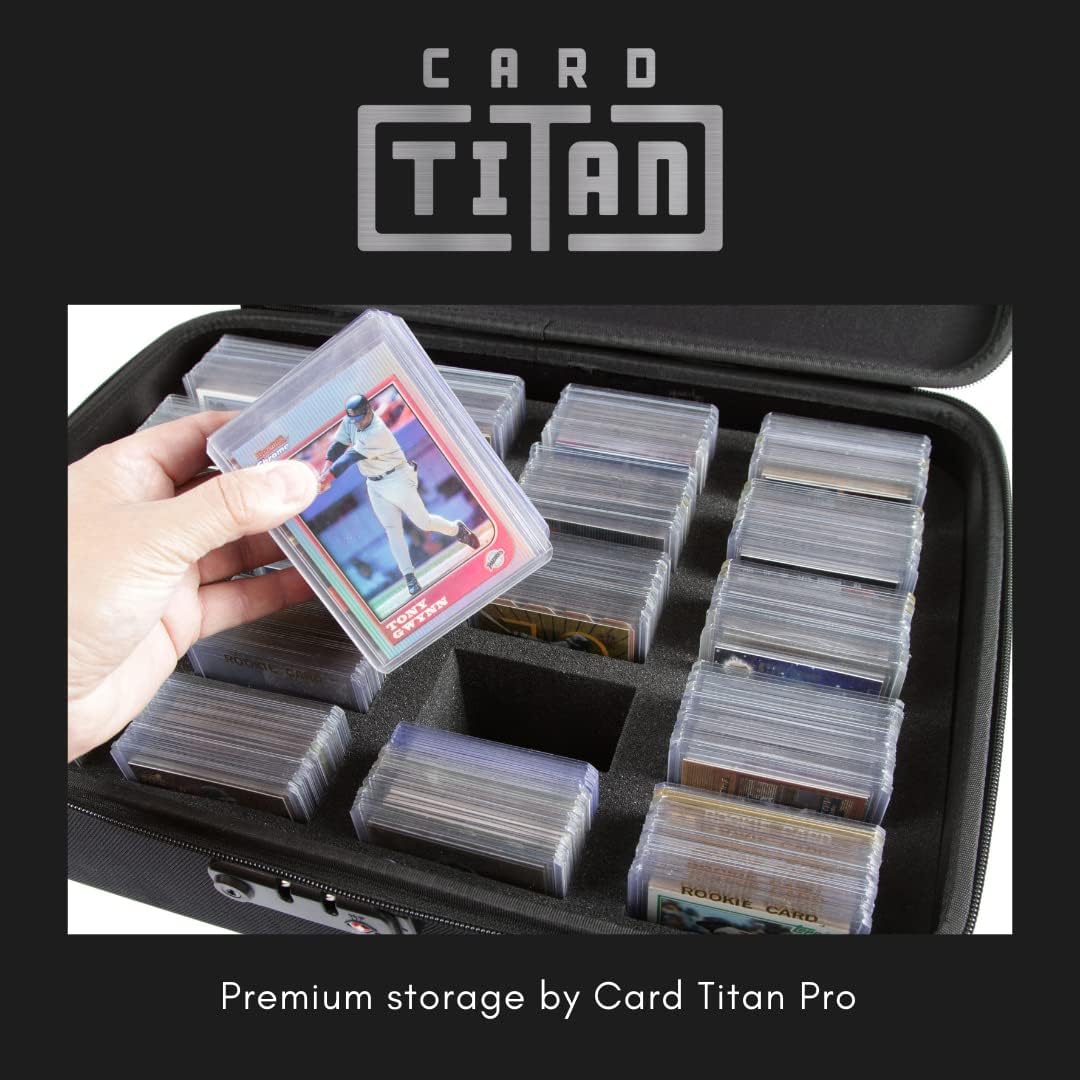 Card Titan Toploader and One Touch Trading Card Storage Box with Zipper Lock - Sports Card Deck Box Fits Up to 400 Sleeved Collectible Sports Cards or up to 80 Magnetic Cases