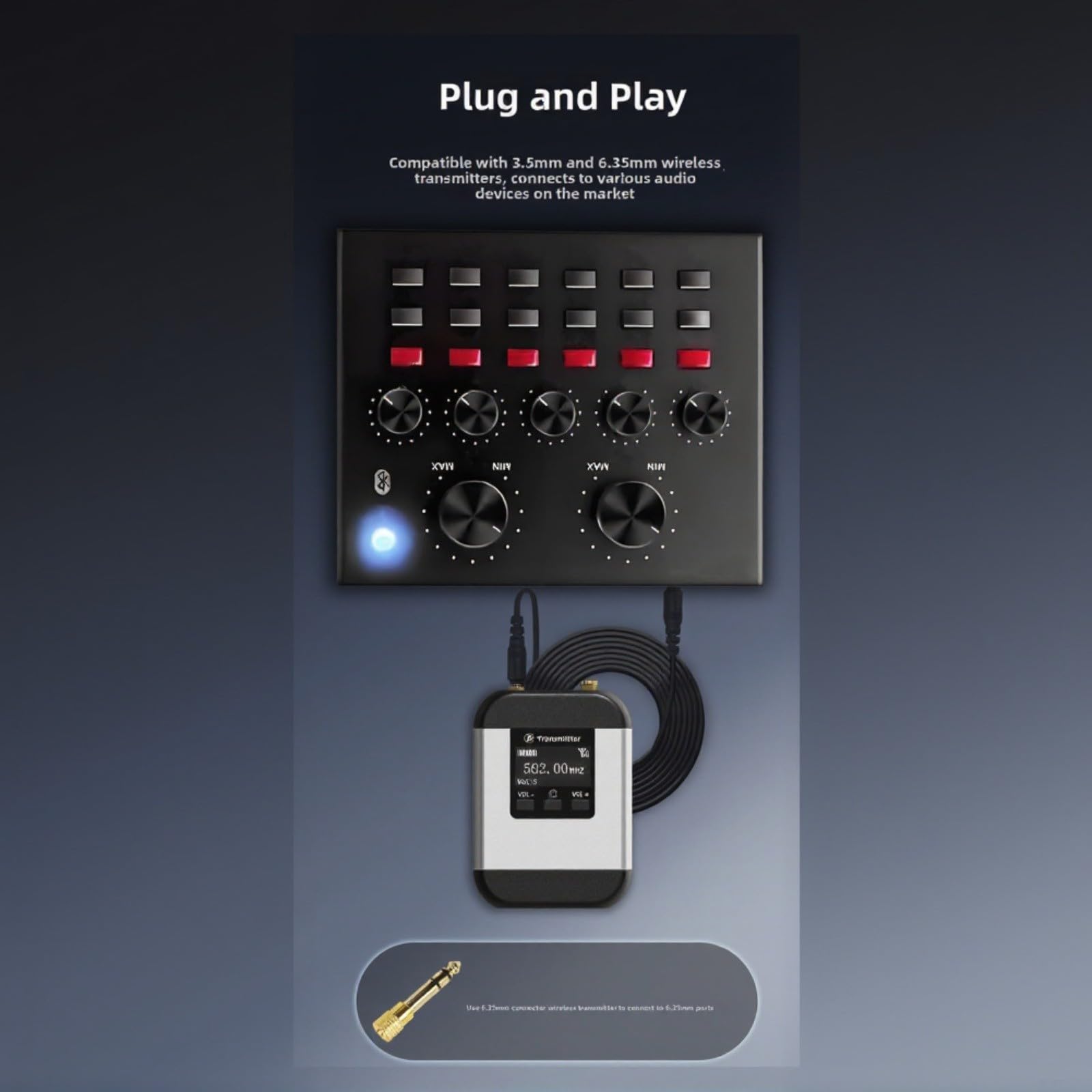 UHF Wireless In-Ear Monitoring System, 20 Kanäle Auto-Pairing, 550-537MHz Frequenzbereich, 30-50m Reichweite, 110dB Dynamik für Studio und Live-Bühne, Silber(1-to-1)