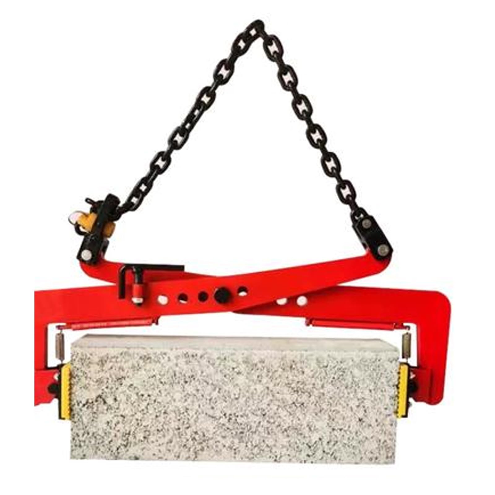 Granite Lifting Clamps Heavy Duty?Stone Carrying Clamp Adjustable Opening Width?Load 716-2480 LBS, Large Chain Pliers Lifter for Timber/Marble/Cement Slabs Metal Red(C(13-27.6 in))