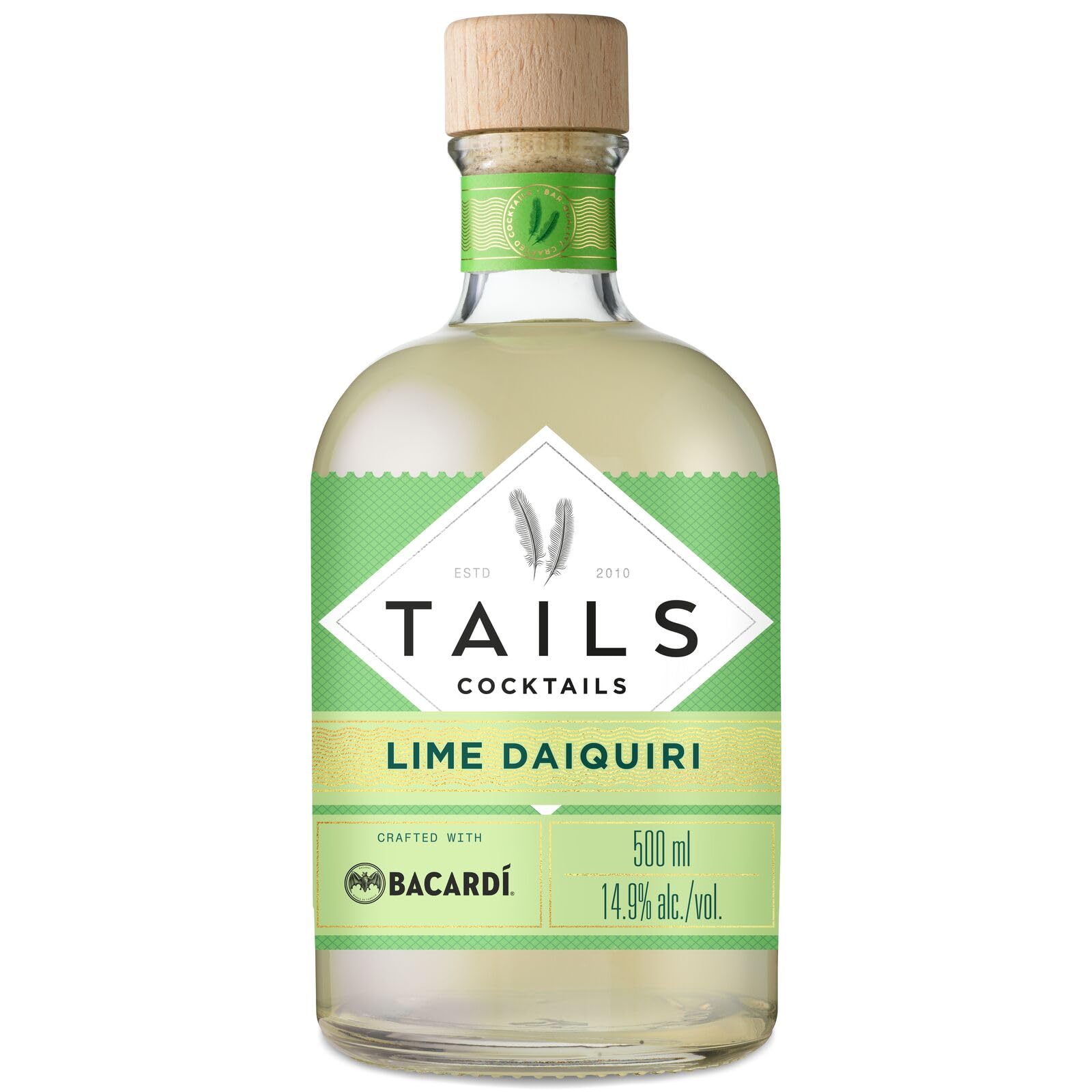 TAILS Cocktails Classic Lime Daiquiri Cocktail, Trinkfertiger Premixed Cocktail, 14,9% vol., 50cl / 500ml