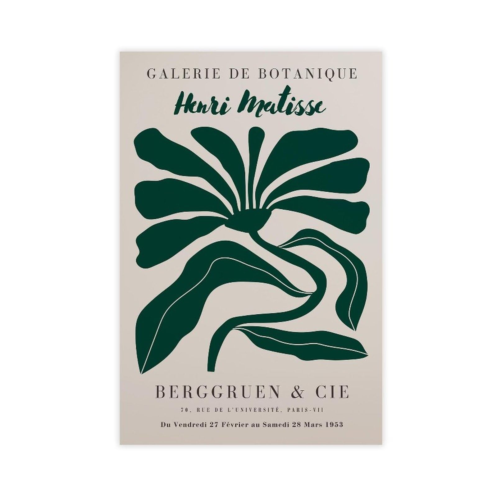 HEYANM Green Matisse Flower Print_ Framed Botanical Wall Art Canvas Poster Wall Art Paintings for Living Room Bedroom Decoration Unframe 20x30inch
