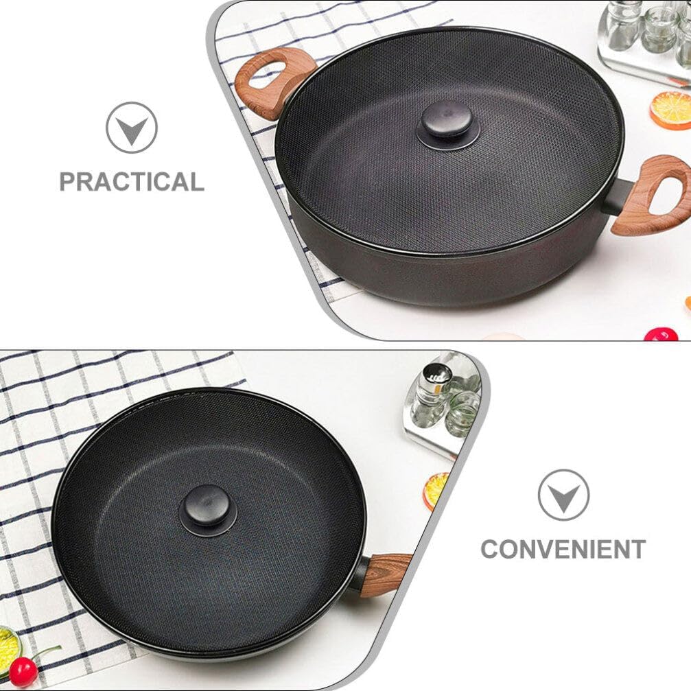 Kichvoe 9.84 Inch Mesh Splatter Screen Grease Splatter Guard for Frying Pan Skillet Oil Splash Protector with Handle for Cooking and Kitchen Safety