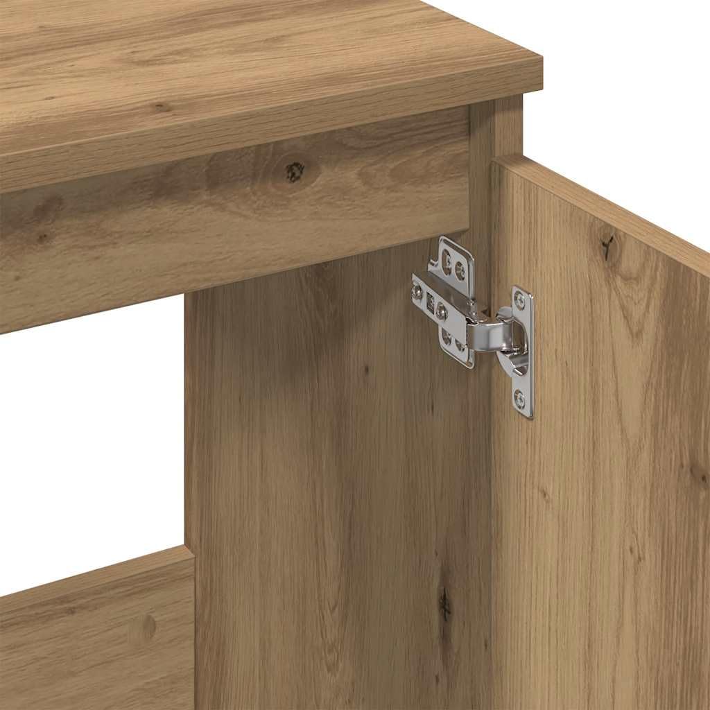 vidaXL Waschbeckenunterschrank, Waschtischunterschrank mit Stauraum, Unterschrank Holzbeine für Badezimmer, Badschrank Badezimmerschrank, Artisan-Eiche Holzwerkstoff