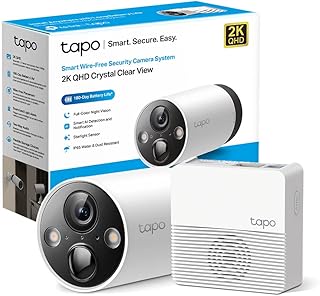 TP-Link Tapo C420S1 indoor &amp; outdoor surveillance camera, 2K high resolution, 5200mAh rechargeable battery, full color night vision, AI, microSD card &amp; cloud storage, 1 cam with hub