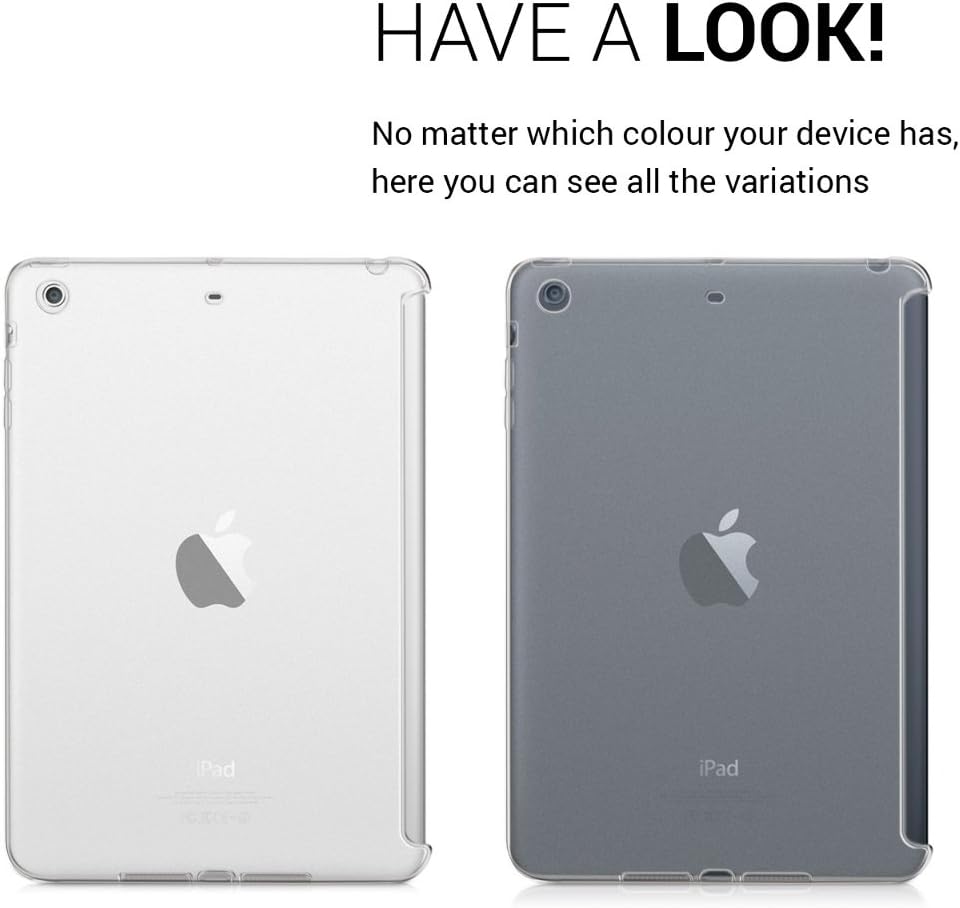 kwmobile TPU Silicone Case Compatible with Apple iPad Mini 2 / iPad Mini 3 - Soft Smart Cover Compatible Protective Cover - Matte Transparent