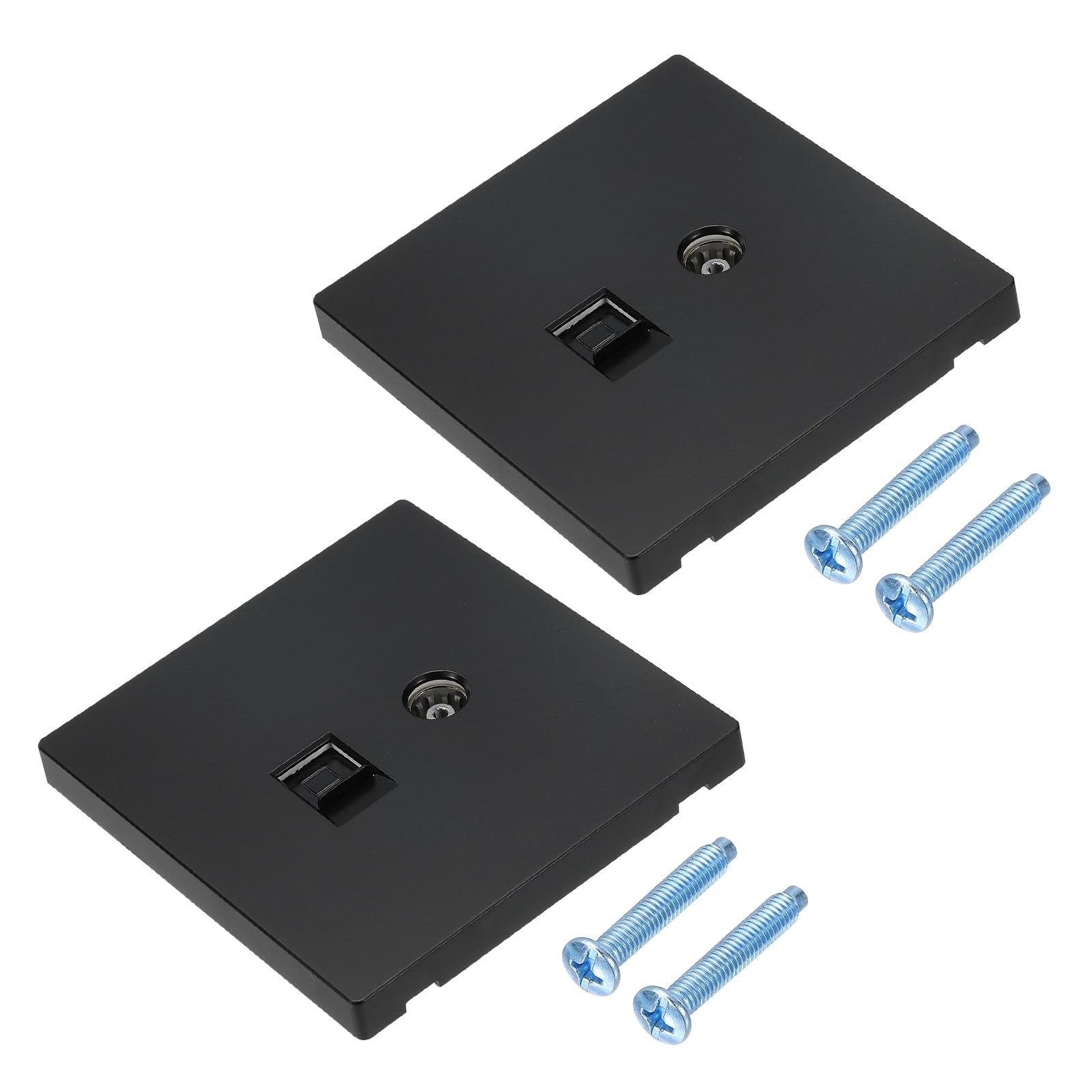 sourcing map 2 Pcs RJ45 CAT6 Socket, TV Aerial Coaxial Socket Wall Plate Outlet with M4 Screw for Home Ethernet Cable Lead Networking, 90 x 86 mm, Black