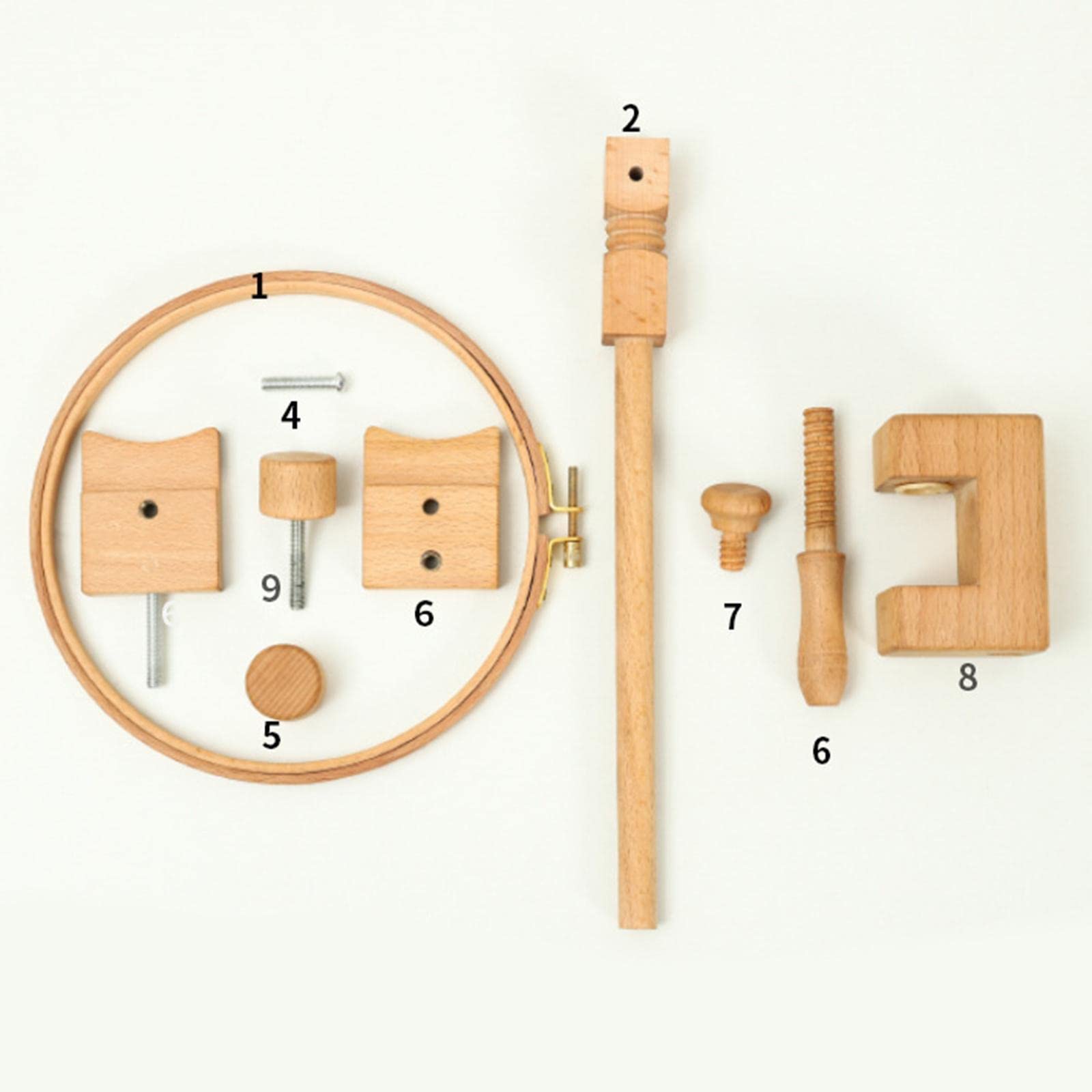 Verstellbarer Stickrahmen Aus Buchenholz für Und Rechteckige Stickringe, 20cm Schleife