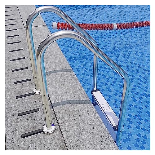 Escalera para piscina de acero inoxidable con peldaños antideslizantes