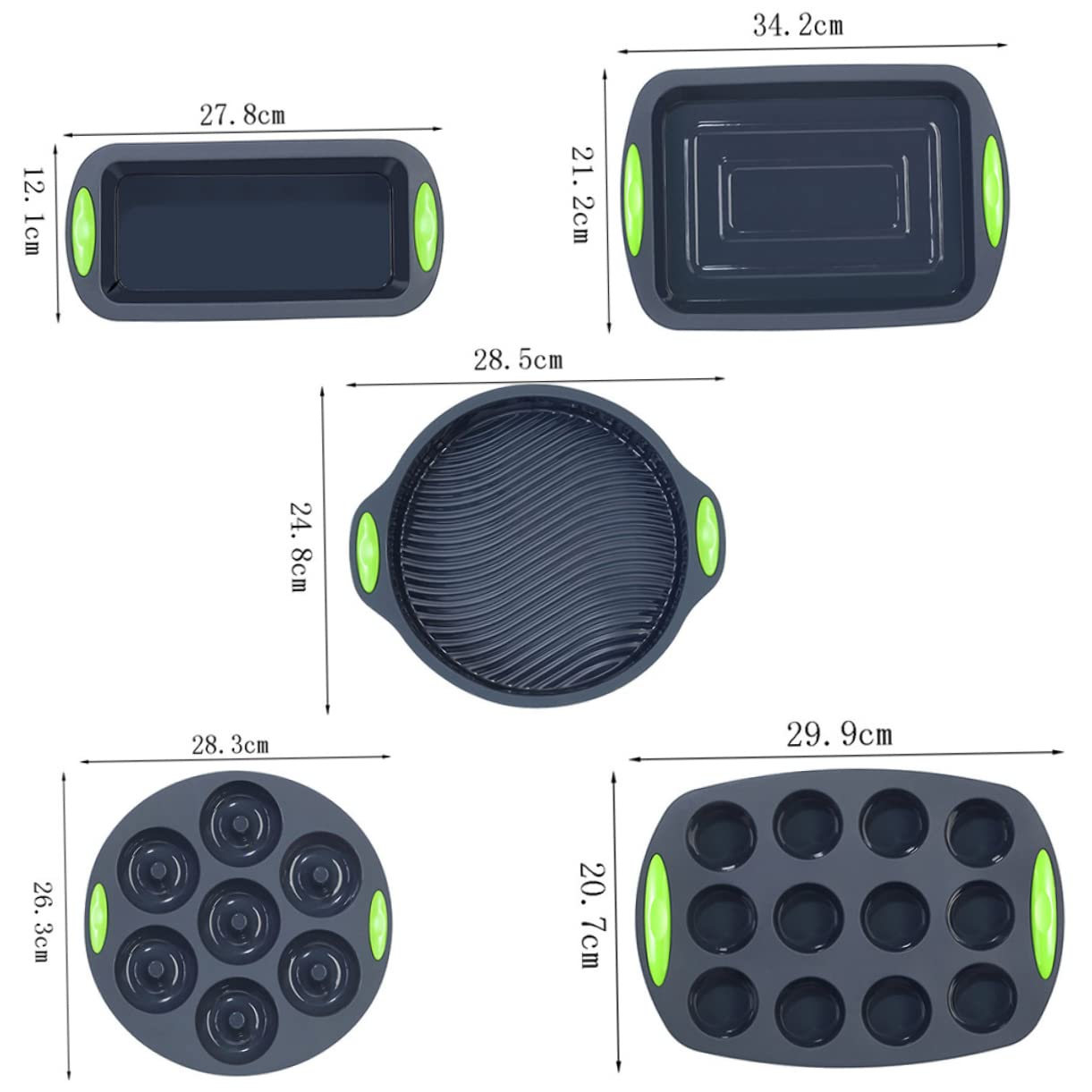 Ciieeo Juego De 5 Moldes De Silicona Para Pasteles Herramientas Para Hornear Adecuado Para Principiantes y Profesionales