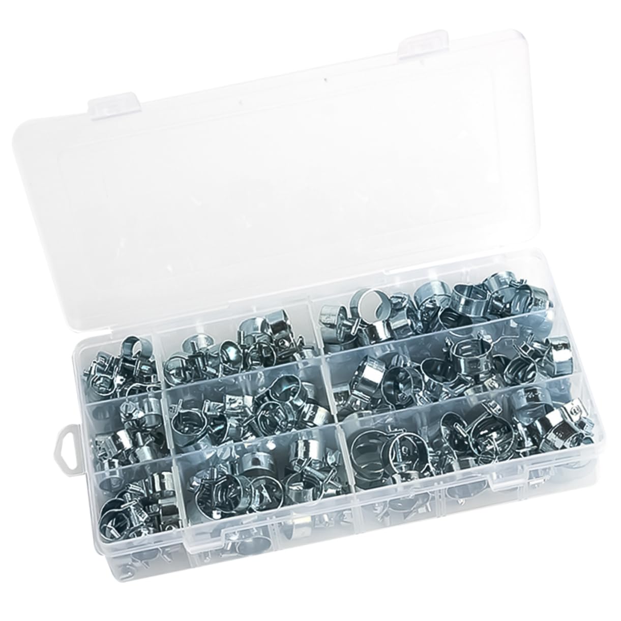 NUOBESTY Colliers de Serrage Métalliques Kit de 135 Miniatures en Métal Zingué, Polyvalents et Faciles à Utiliser Accessoires Pratiques de Plomberie pour Tuyaux D'air et D'eau