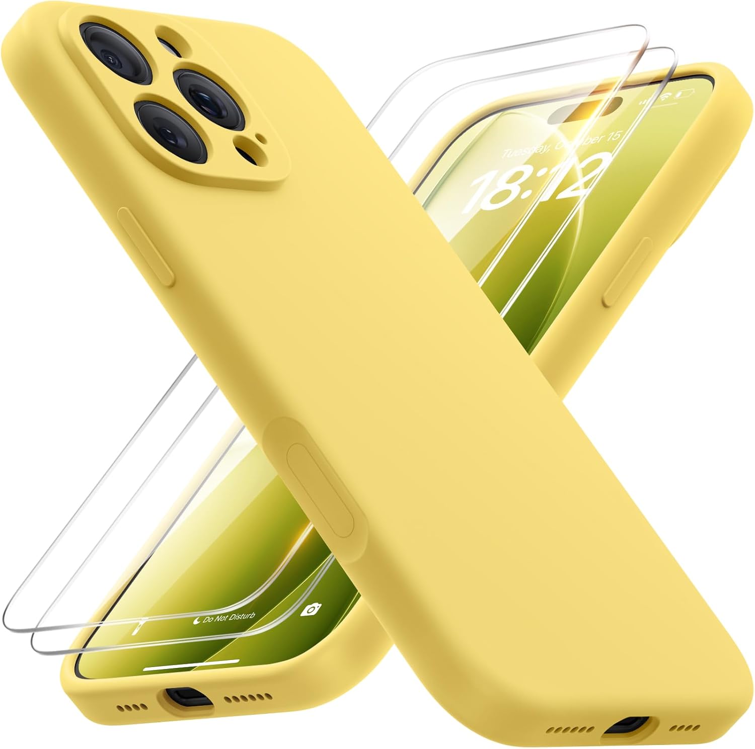 FlyReal Magnetic for iPhone 16 Pro Max Case, Compatible with MagSafe, (Integrated Silicone Camera Control Button & Camera Protection) +Screen Protectors, Microfiber Lining Case 6.9", Yellow
