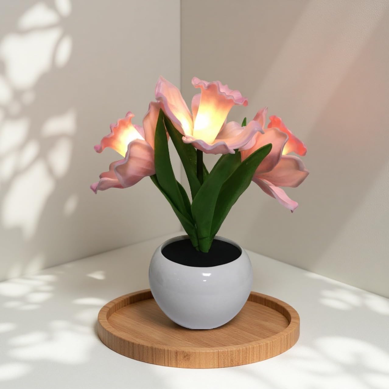 Naimo Daffodil Night Light Rechargeable LED Night Lamp Flower Table Lamp for Bedroom Living Room Birthday Party Desktop Home Decor