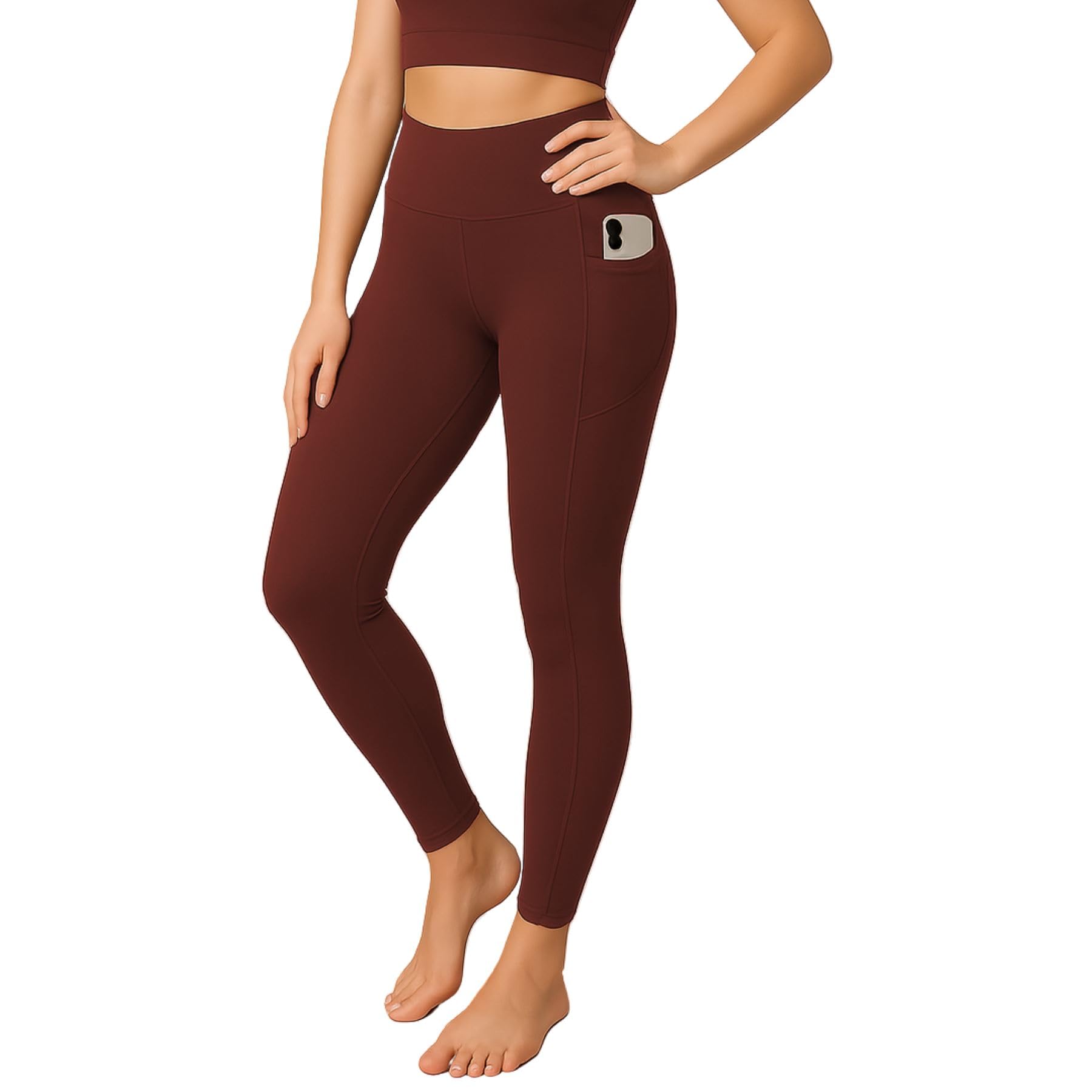 janisramone Leggings sportivi da donna a vita alta con tasche, comodi pantaloni da yoga per il controllo della pancia, leggings elasticizzati per allenamento e palestra da donna, ideali per danza