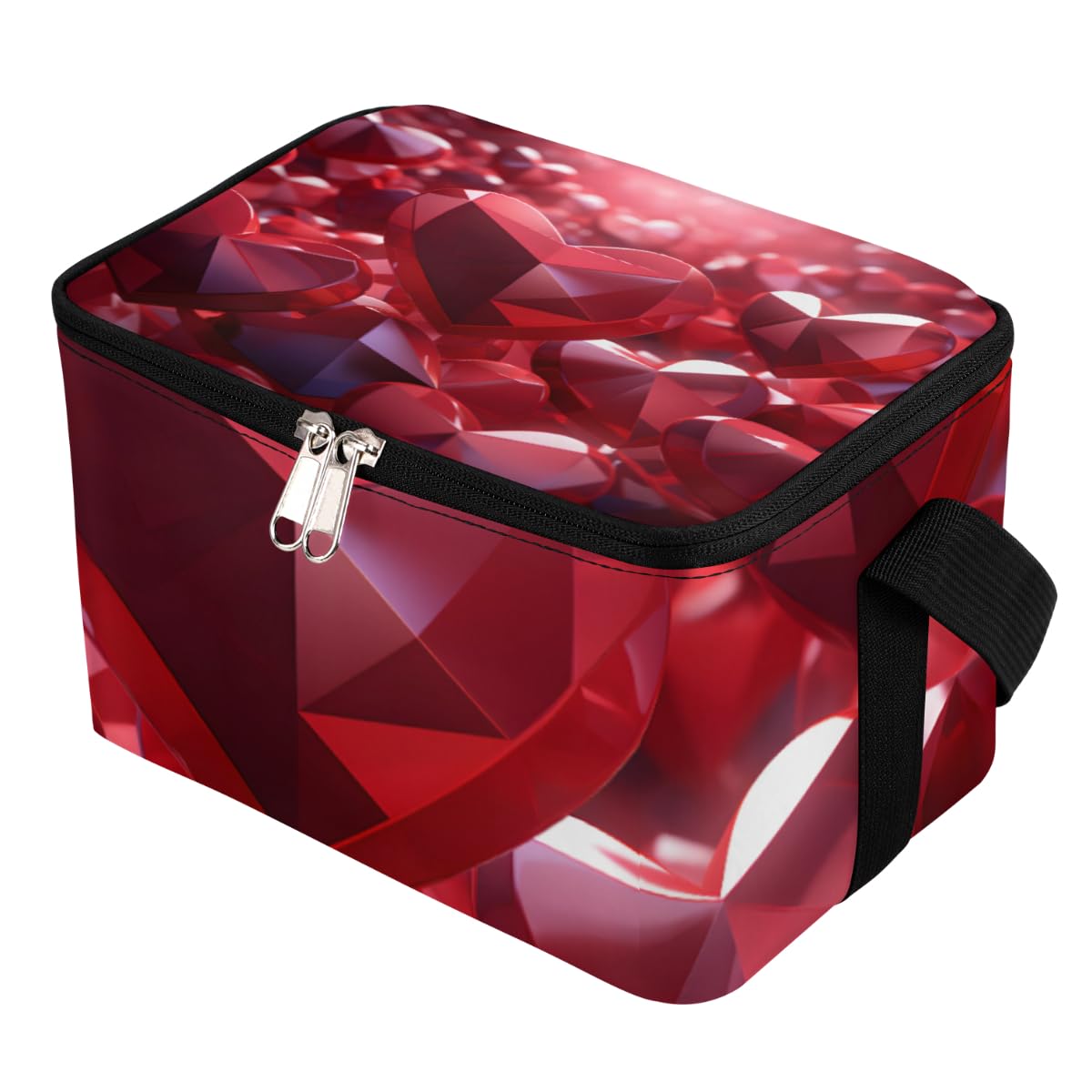 GzLeyigou Lunch Bags for Women Men 9 Cans,Valentine Heart Hot & Cold Food Delivery Bag Insulated Grocery Bag Insulated Lunch Box Cooler Bag for Office Work Picnic Beach