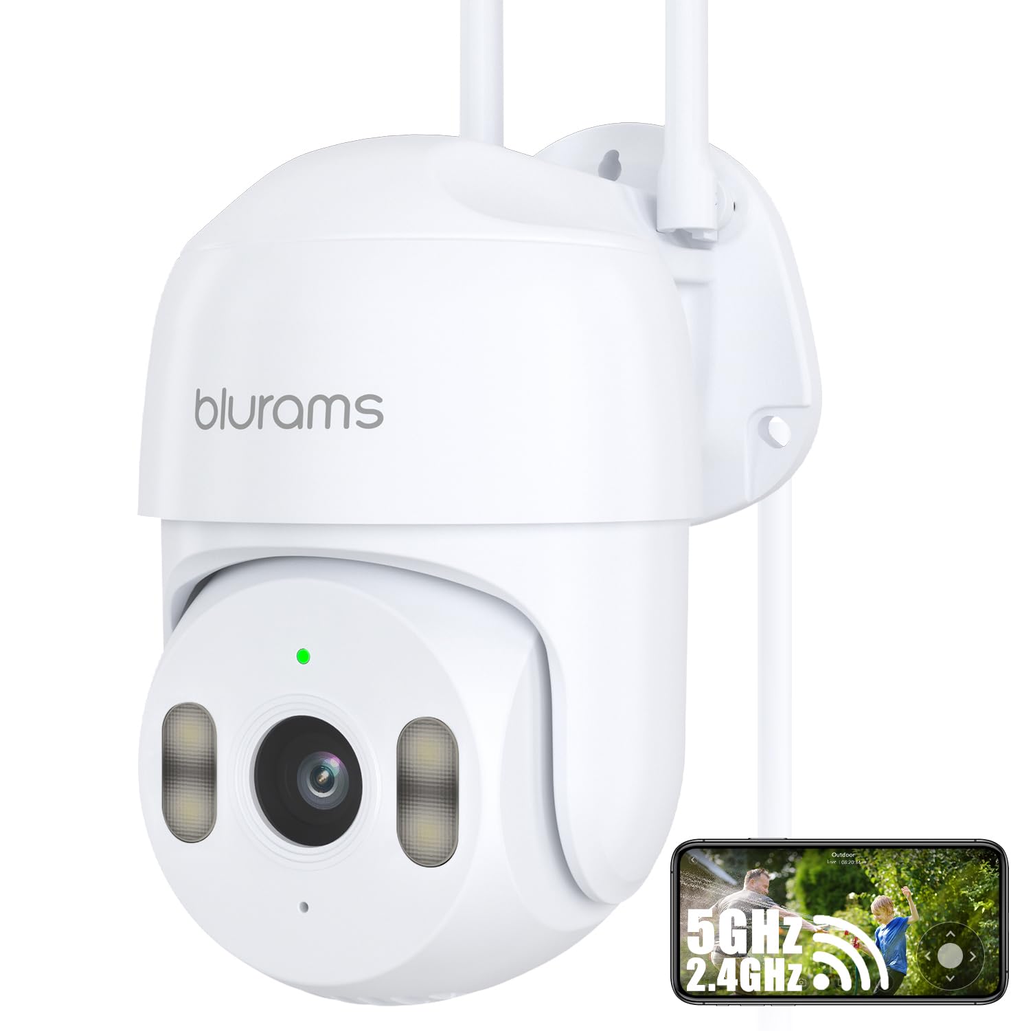 blurams 2K 3MP Überwachungskamera Aussen WLAN - Kamera Überwachung Outdoor mit 5GHz & 2.4GHz WiFi, 360 Grad, Kabelgebunden, Nachtsicht, IP66 Wetterfest