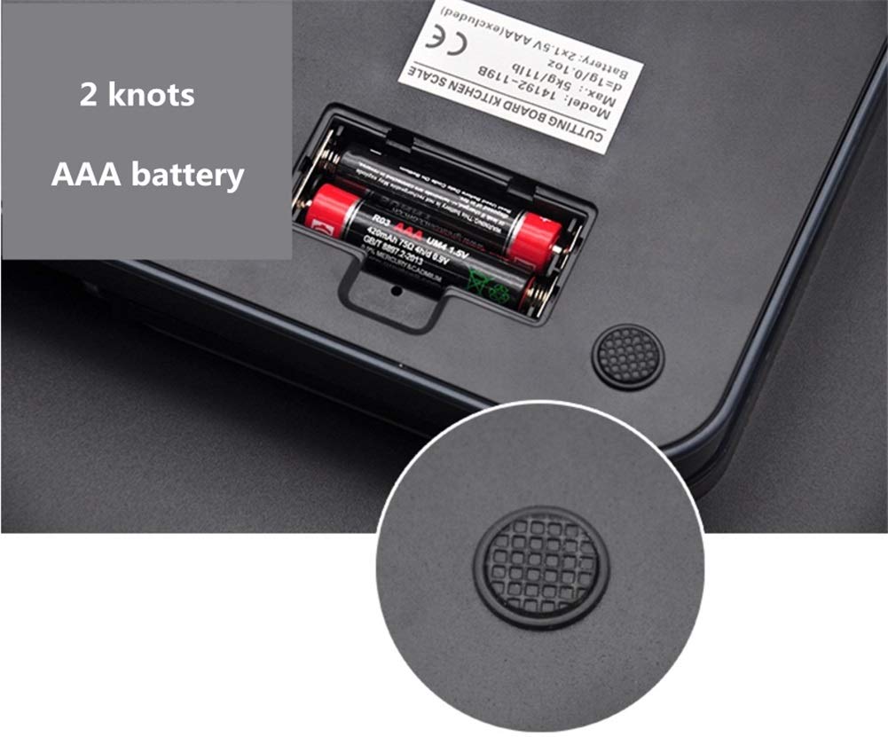 Waga kuchenna Kitchen Scale do pieczenia stół drewniany deska do krojenia stal szlachetna taca elektroniczna waga kuchenna 5 kg / 1 g (kolor : czarny)