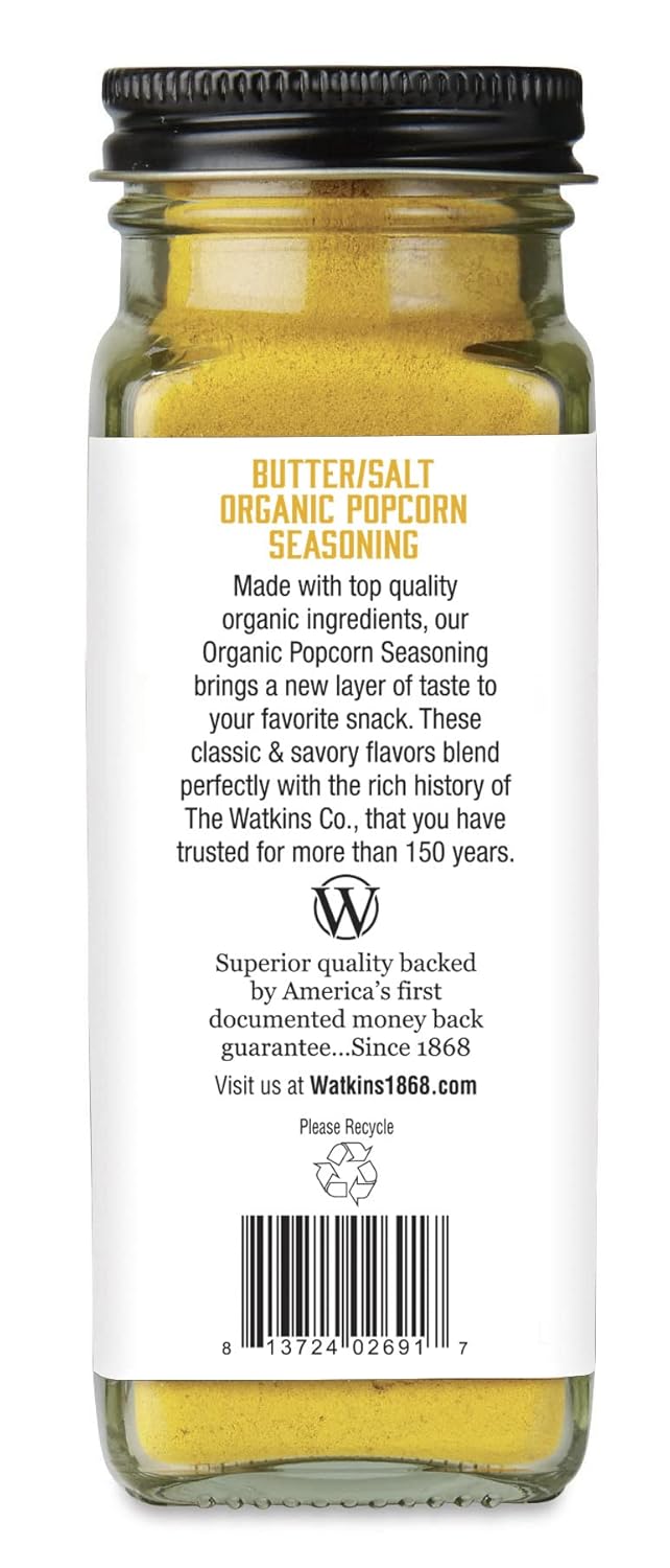 Watkins Gourmet Organic Butter and Salt Popcorn Seasoning, 5.3 oz : Everything Else
