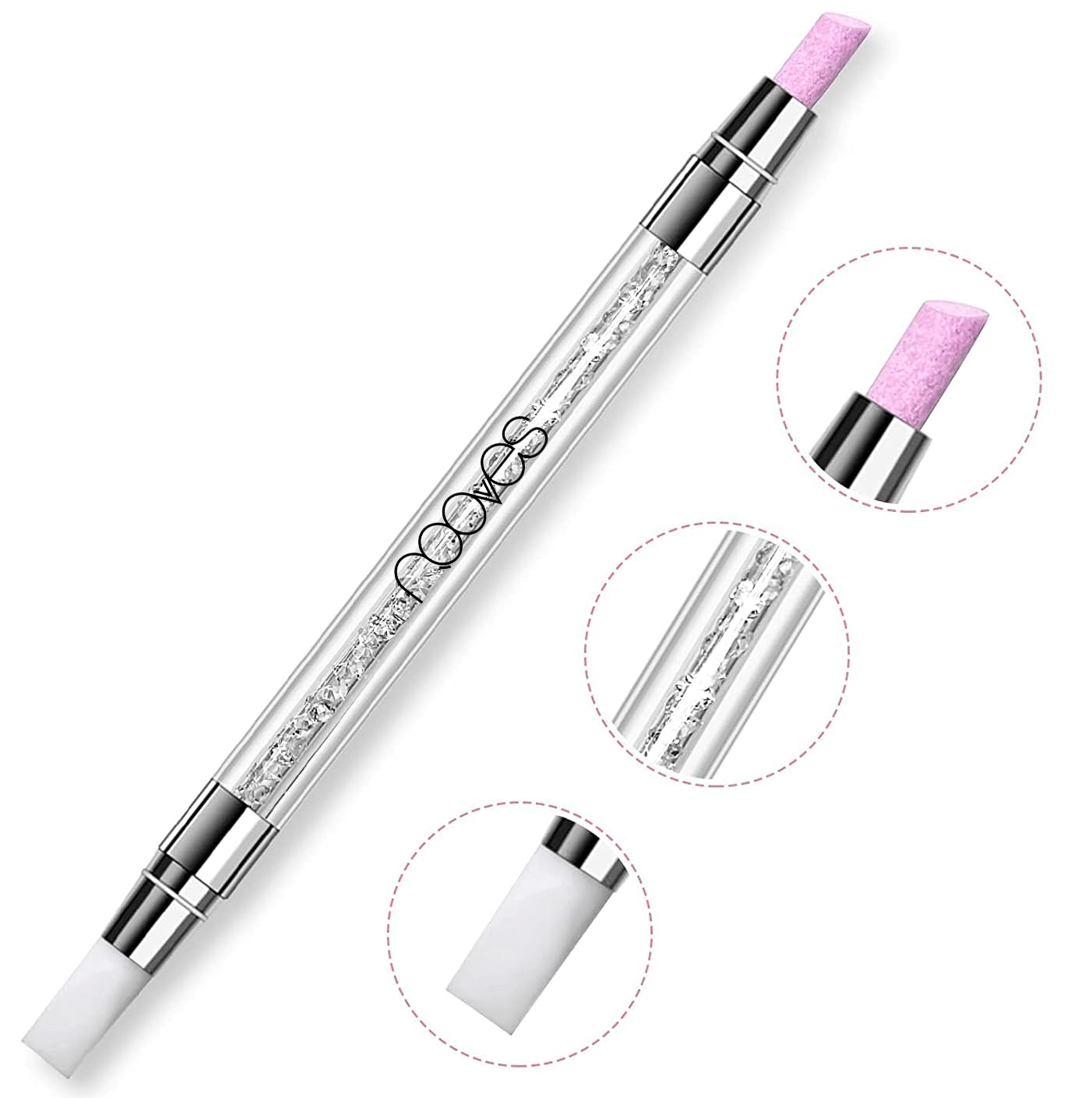 NOOVES NAILS Quartz Dual Stick - końcówka kwarcowa i guma