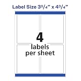 Avery Print-to-the-Edge Printable Shipping Labels, 3.75" x 4.75", Matte White, Sure Feed Technology, Laser & Inkjet Compatible, 100 Blank Labels, Great for Mailing, Branding, and More (6878) – view 5