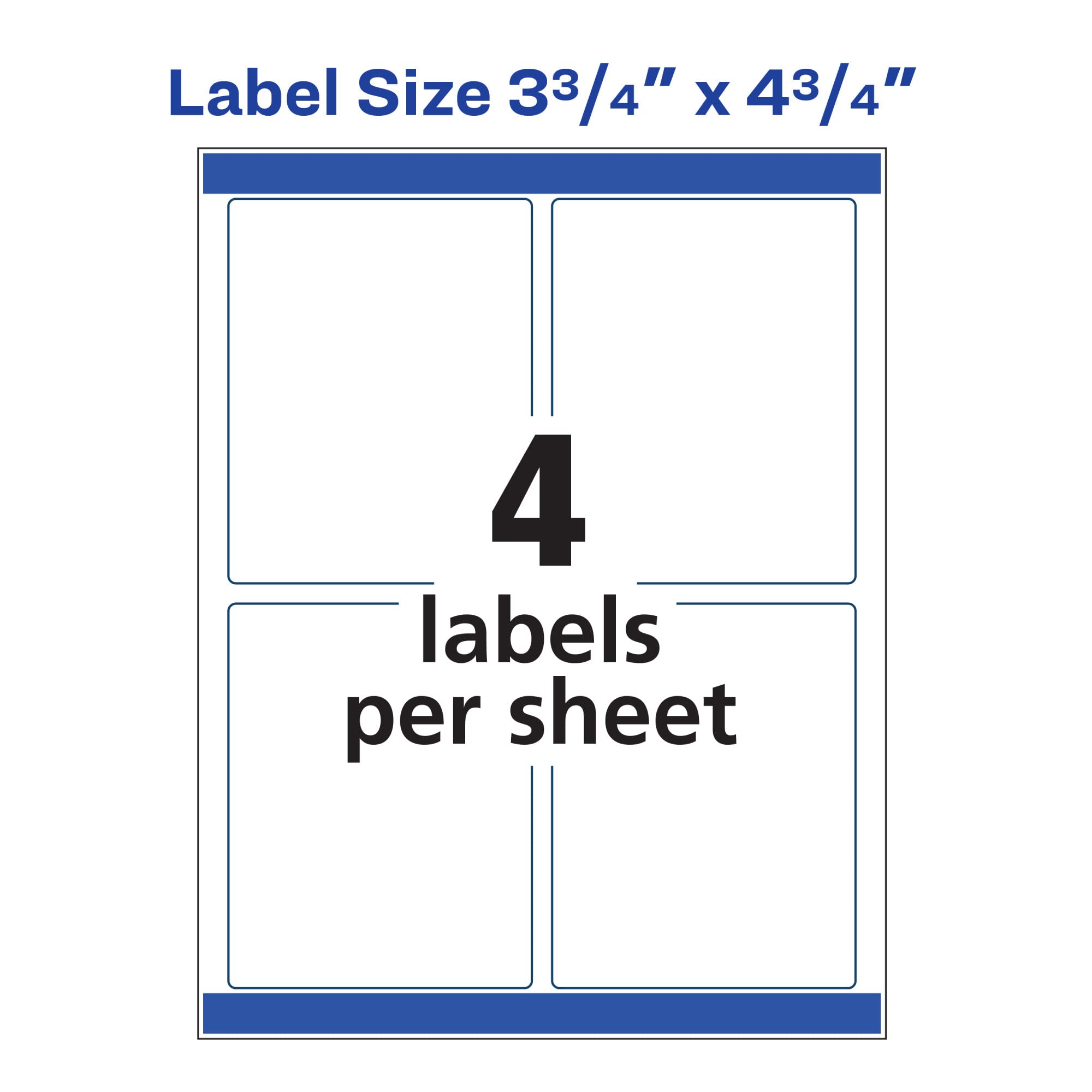 Avery Print-to-the-Edge Shipping Labels for Color Laser Printers and  Copiers, 3.75 x 4.75 Inch, Pack of 100 (6878)