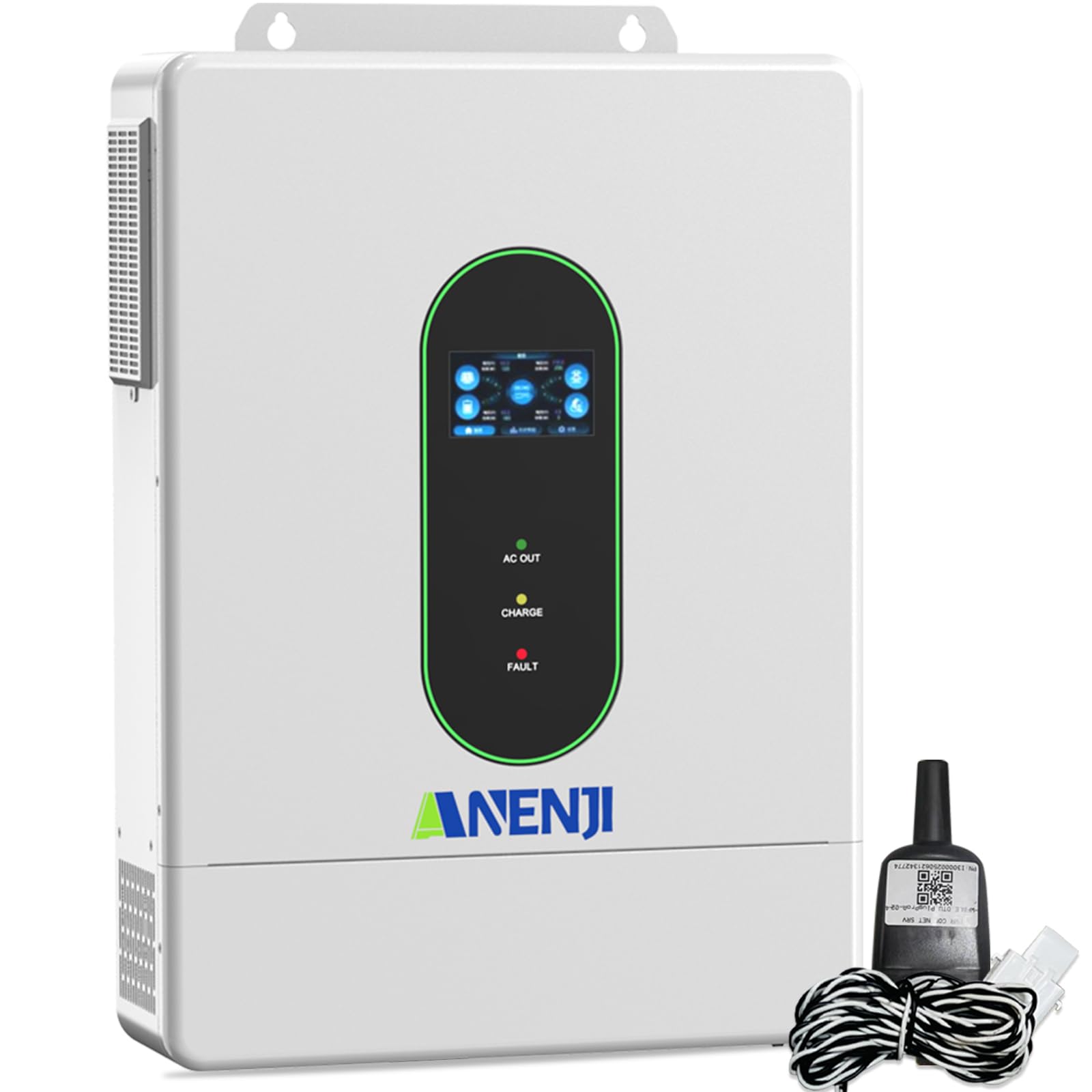 Aninerel 12000W Hybrid Solar Inverter 48V DC to 120V/240V AC Split Phase, Pure Sine Wave, Built-in 2 MPPT Controller, Max. 220A Battery Charging,